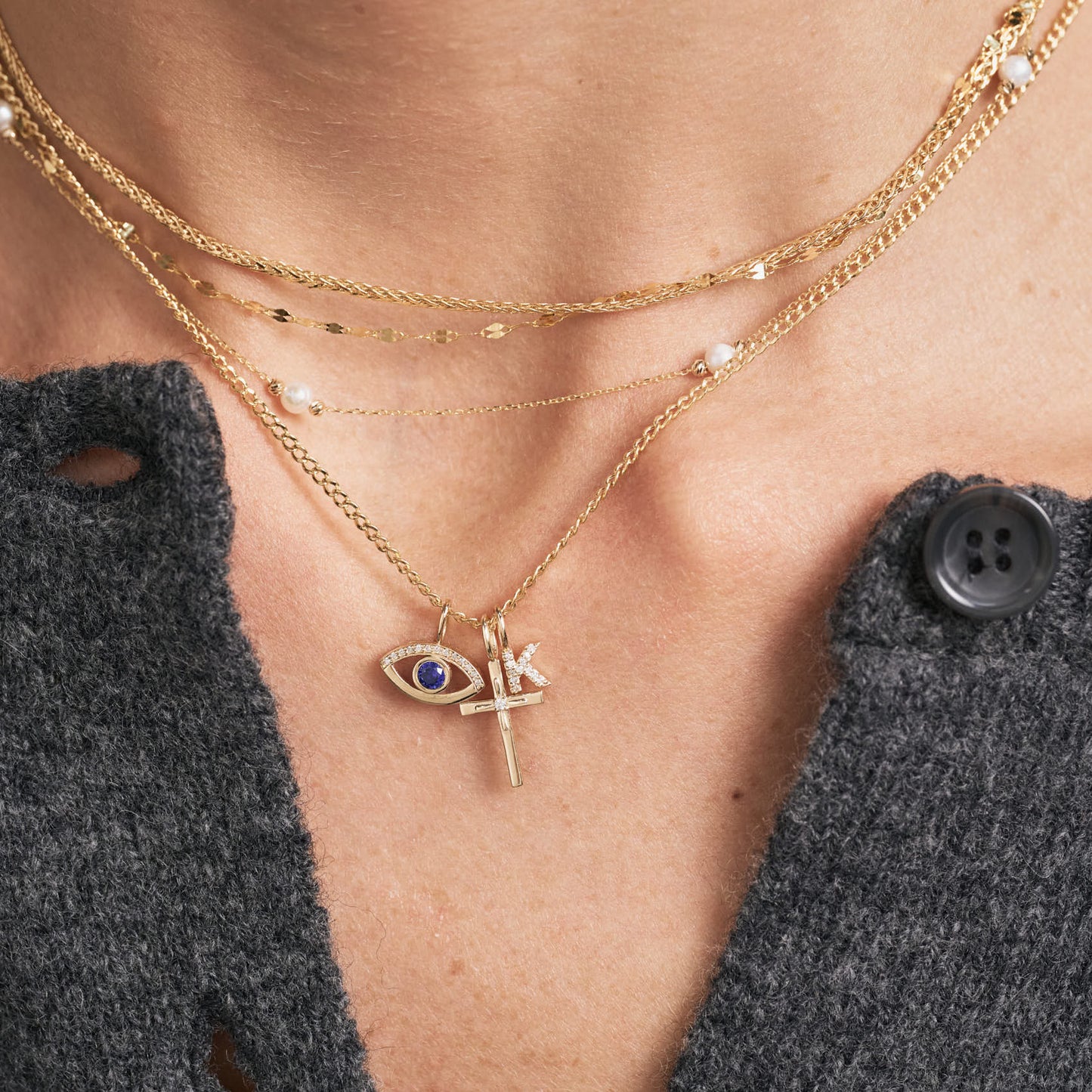 Diamant Buchstabe A Charm