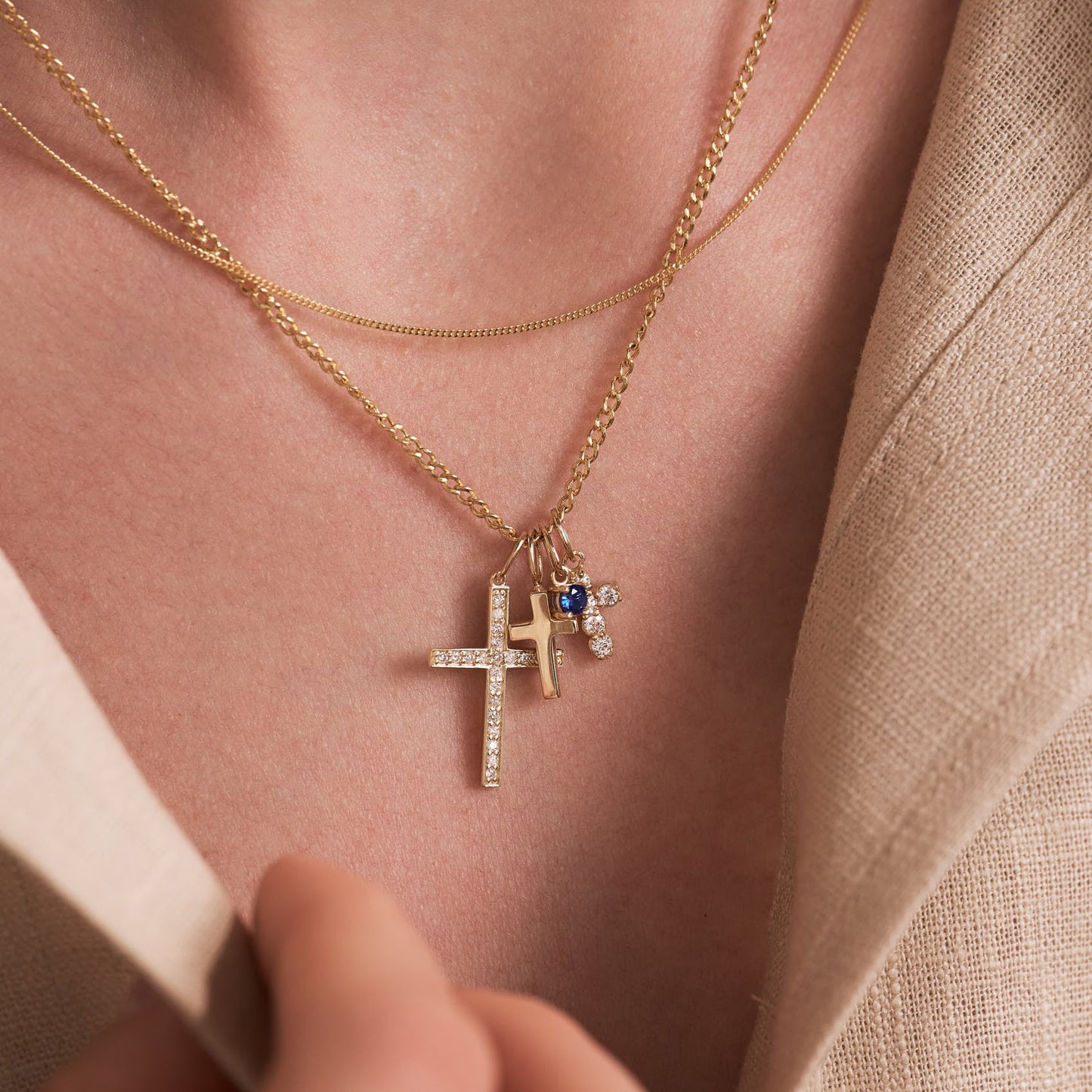Kreuz- und Geburtsstein-Charms