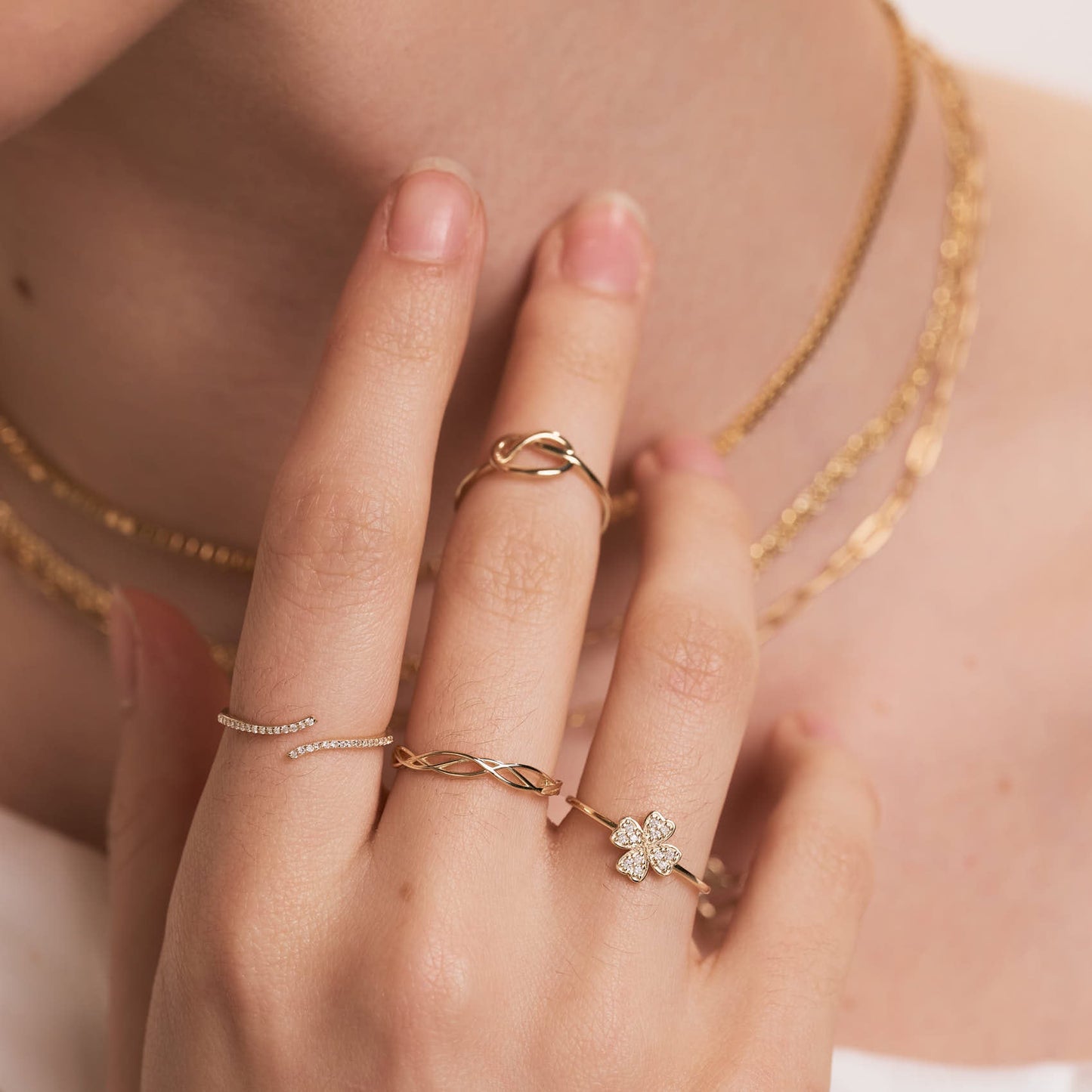 Offener Diamant-Krallenring