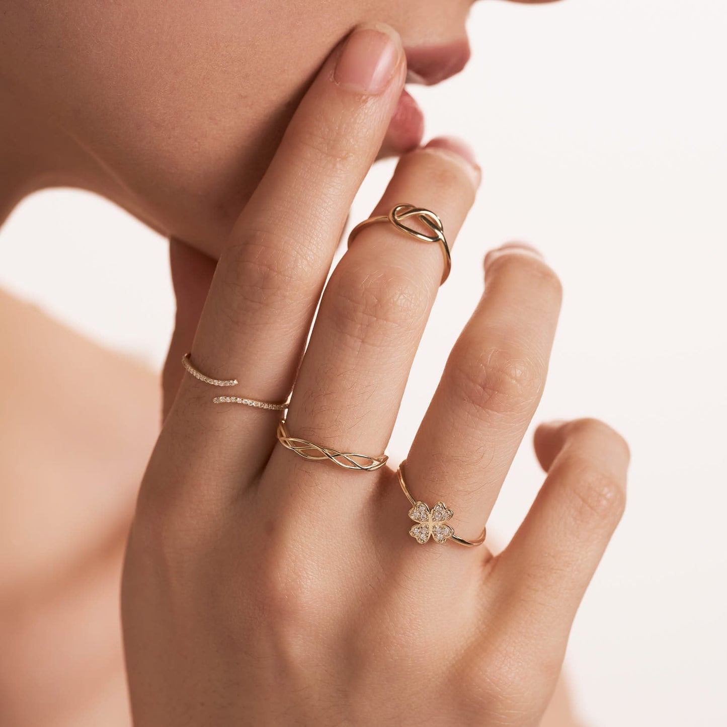 Offener Diamant-Krallenring
