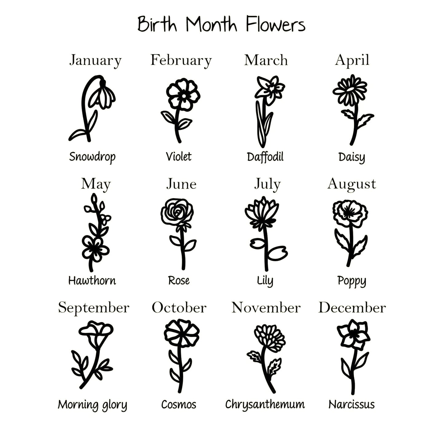 Collier pendentif fleur de naissance avec pierre de naissance en or massif 585