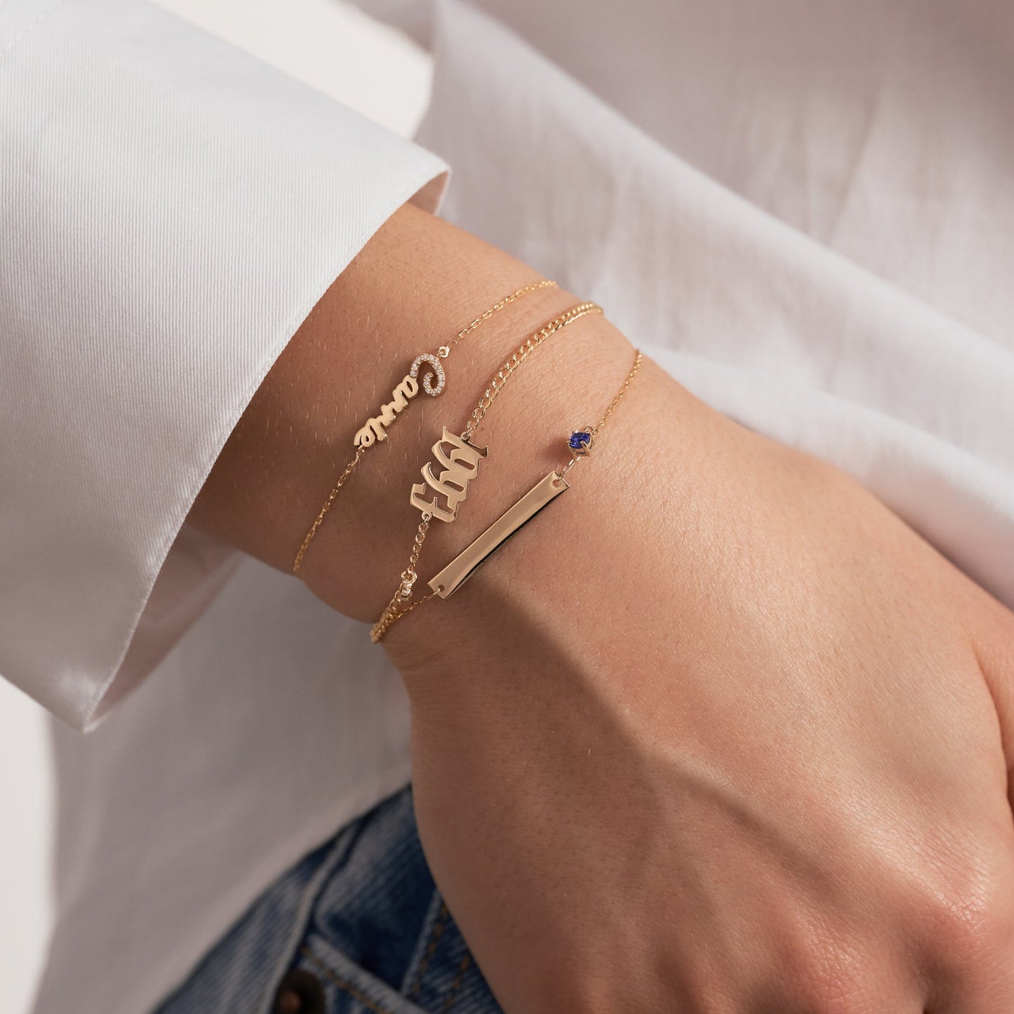 Gravierbares Barren-Geburtsstein-Armband