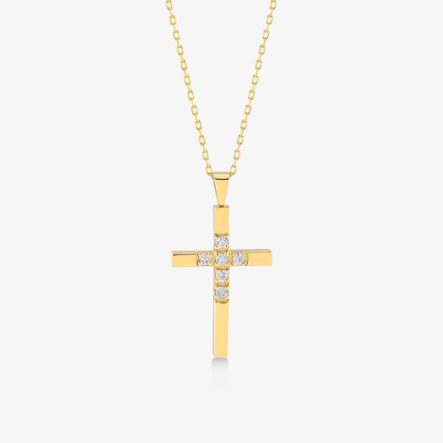 Kleine Diamantkreuz-Halskette