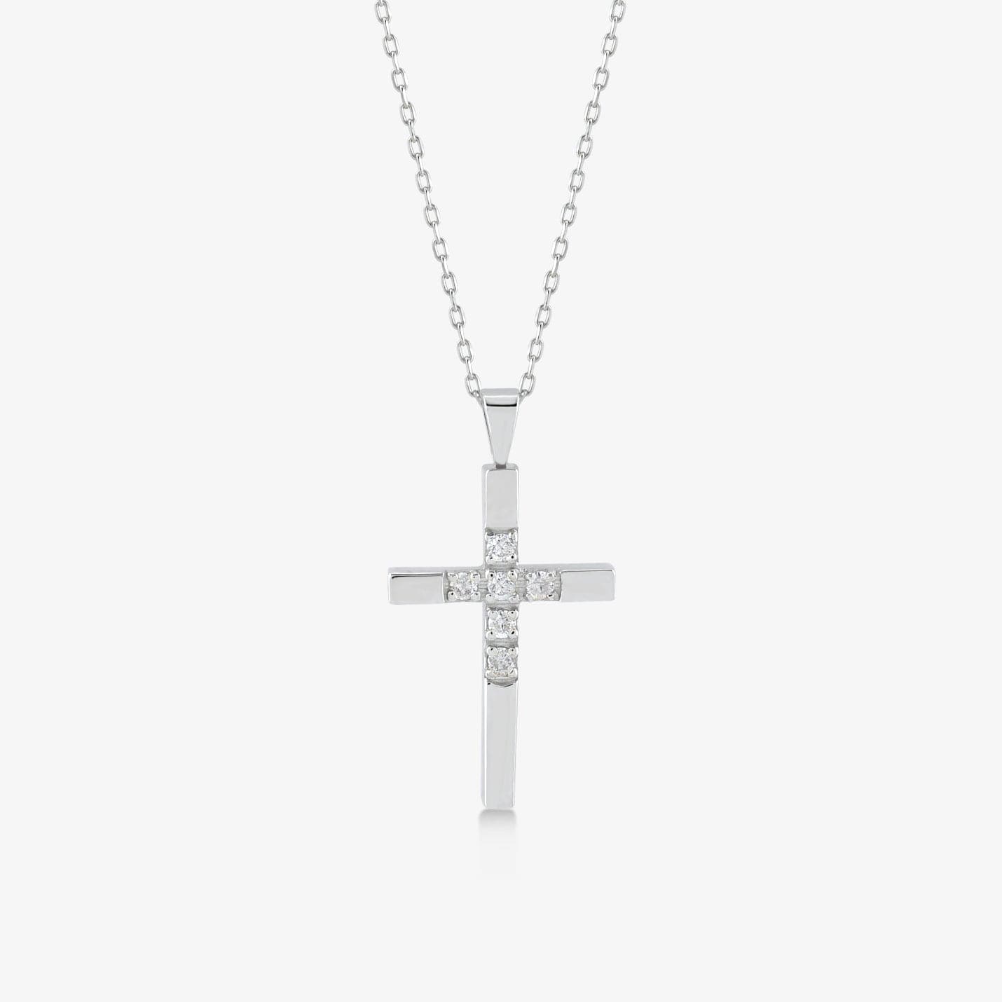 Kleine Diamantkreuz-Halskette
