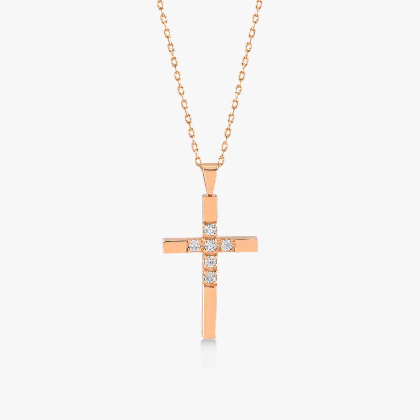 Kleine Diamantkreuz-Halskette