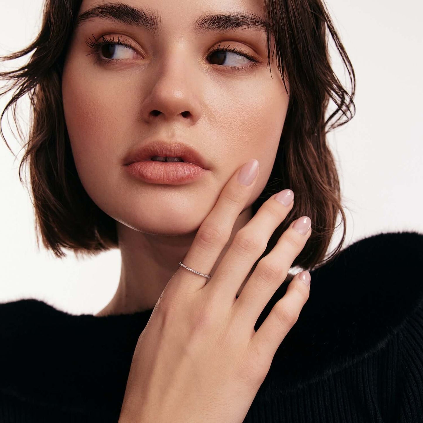 Bague demi-éternité diamant en or massif 585