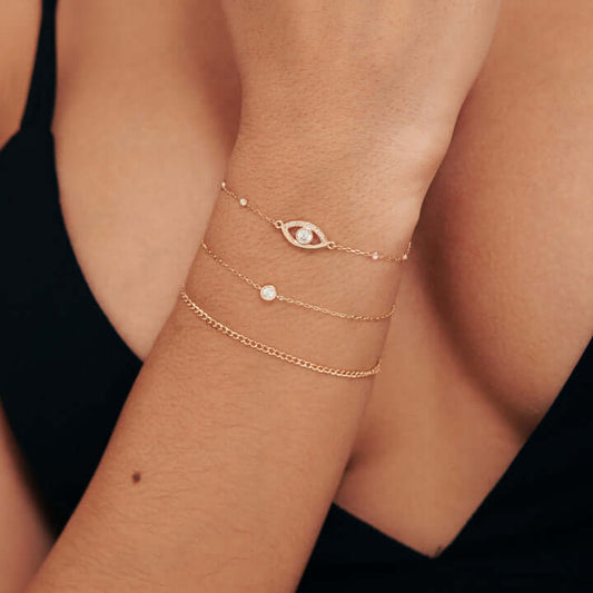 CZ Evil Eye Station Armband