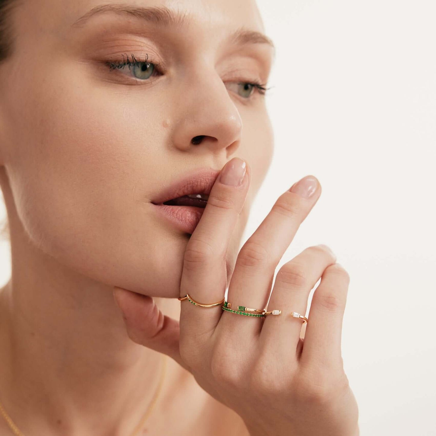 Geburtsstein Duo Baguette Offener Ring