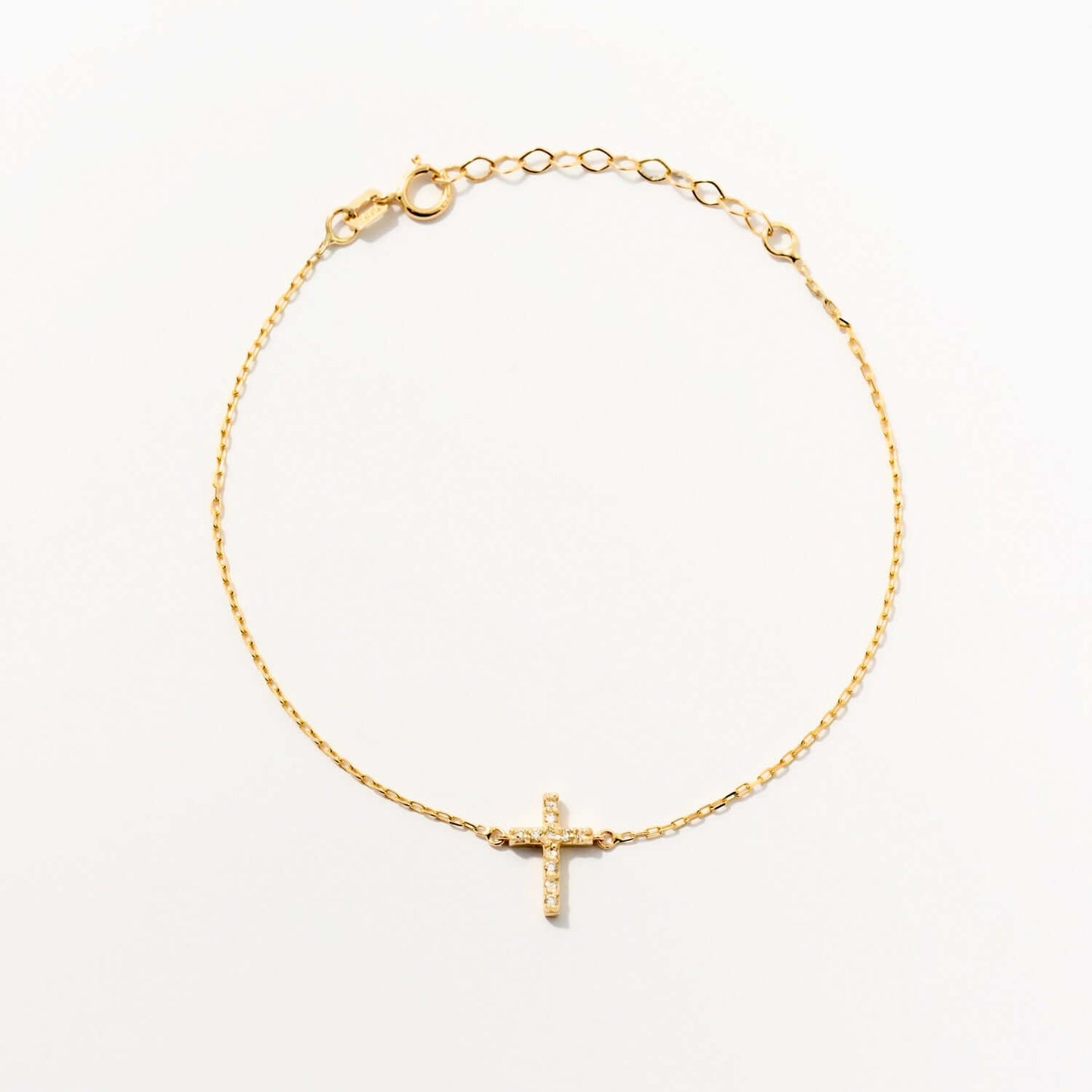 diamond cross bracelet in 585 solid gold