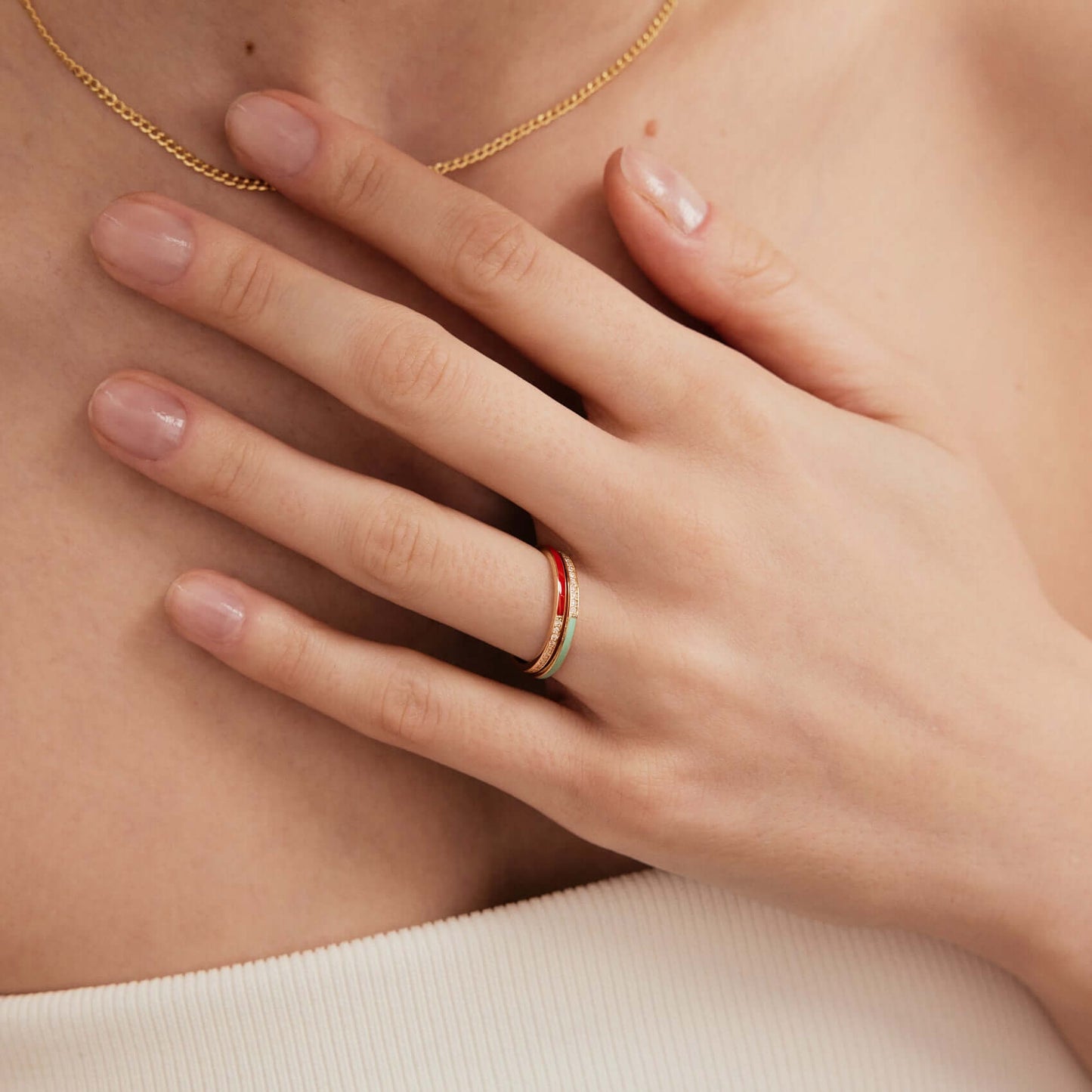 Diamant Emaille Ewigkeitsring