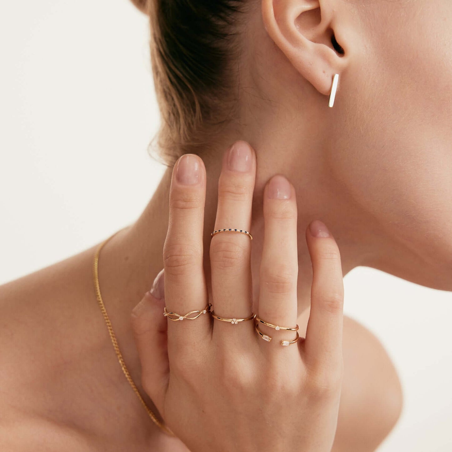 Diamant und Saphir Halb Ewigkeit Ring