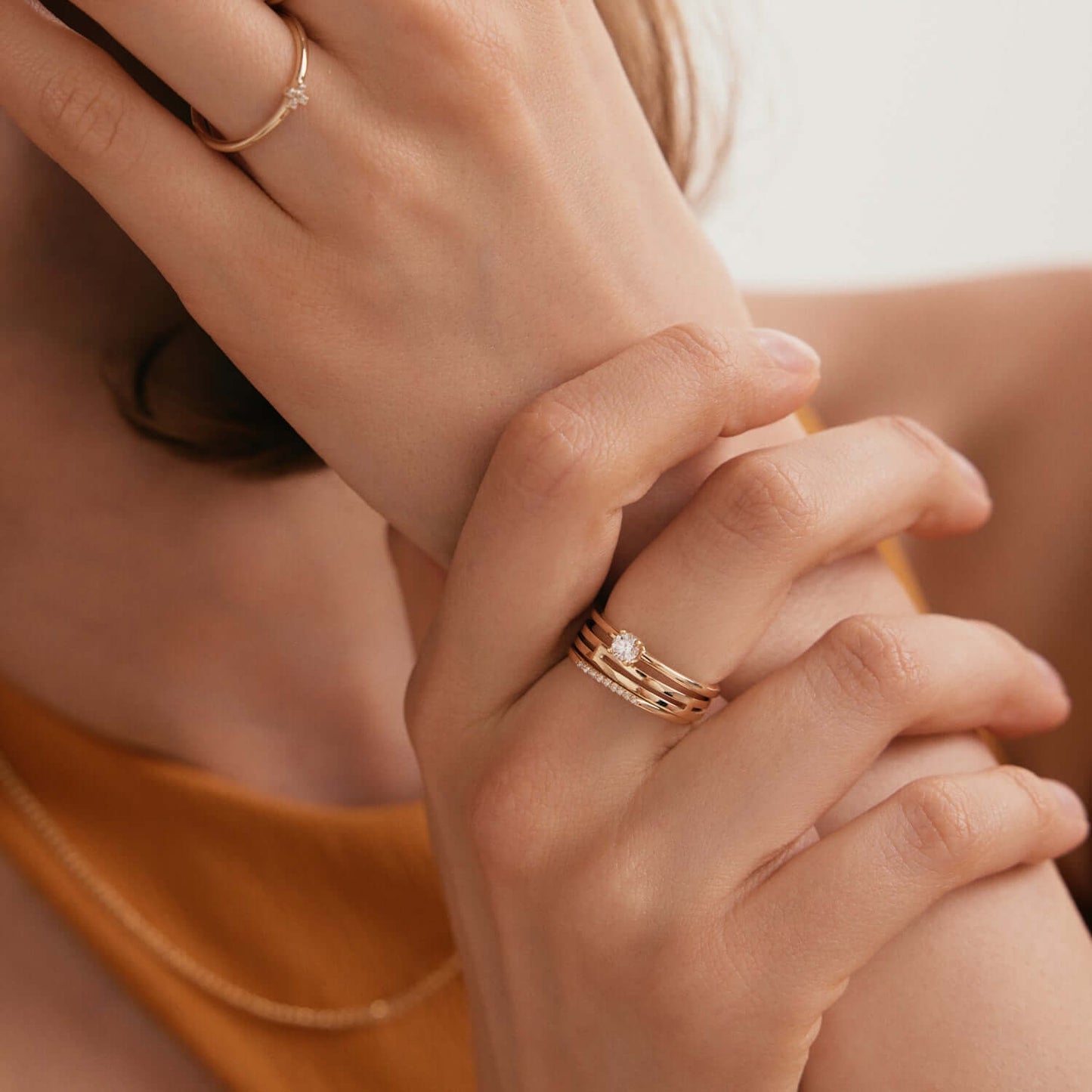 Doppelter Band Stapelring