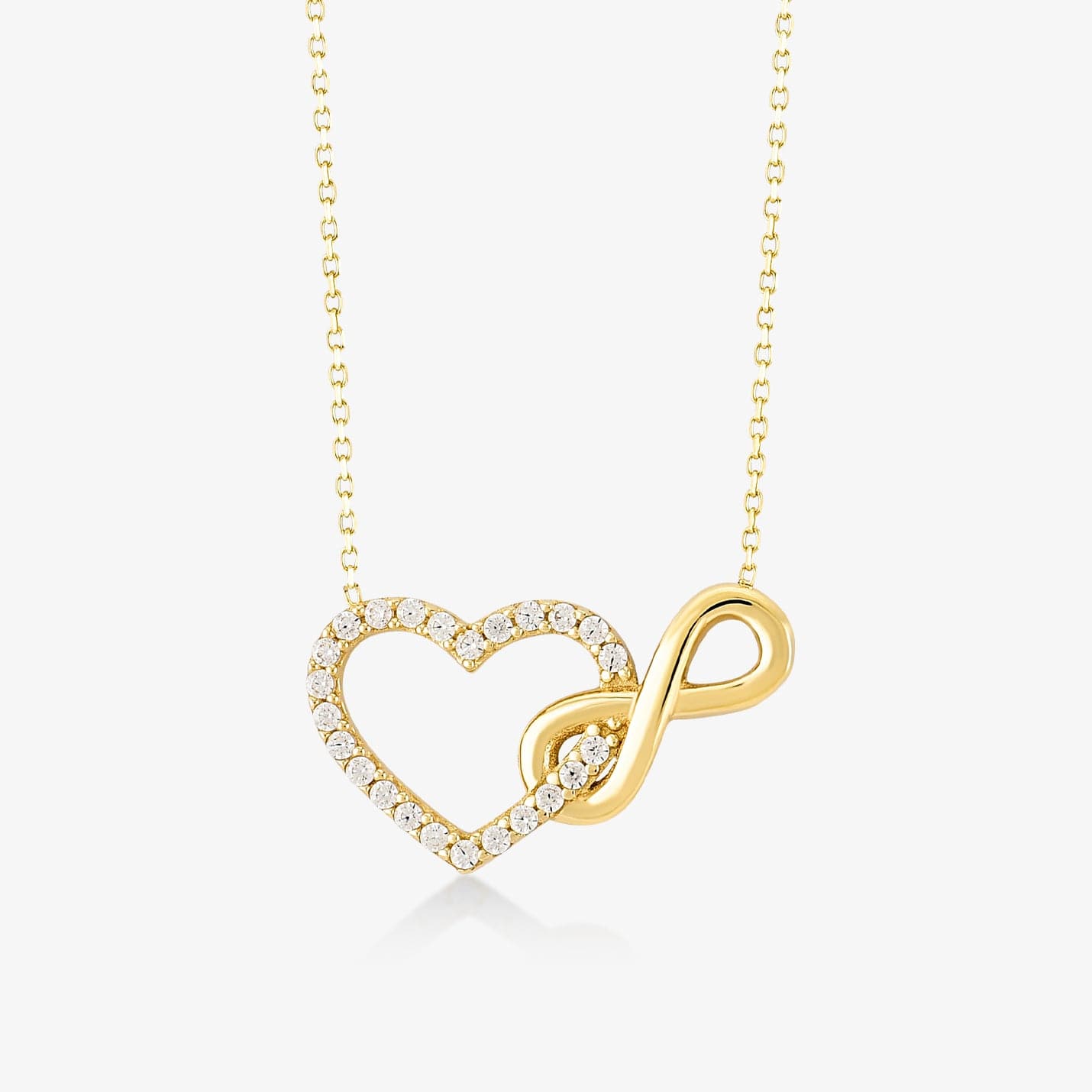 Infinite heart necklace made of 585 solid gold
