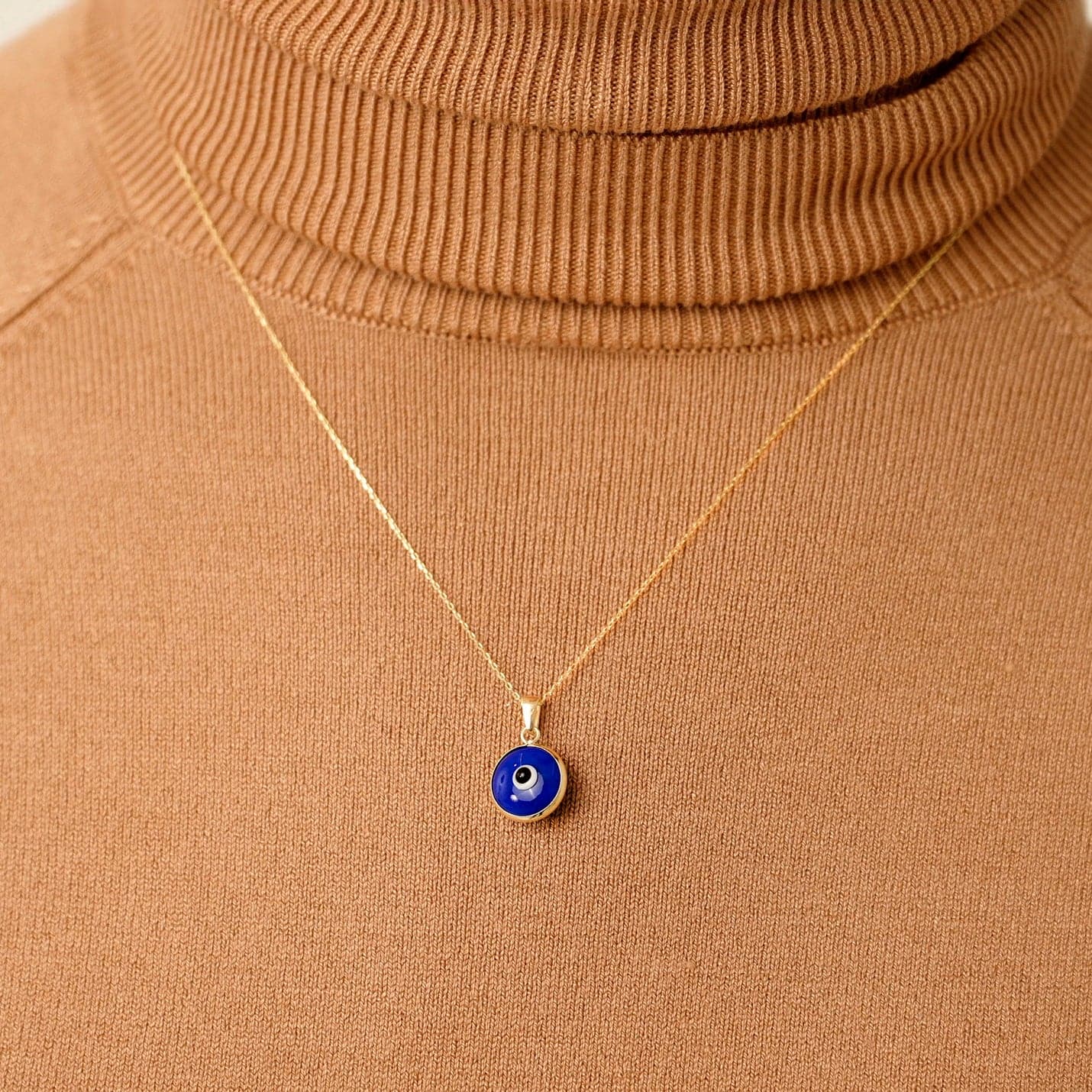 Marineblaue Evil Eye Halskette