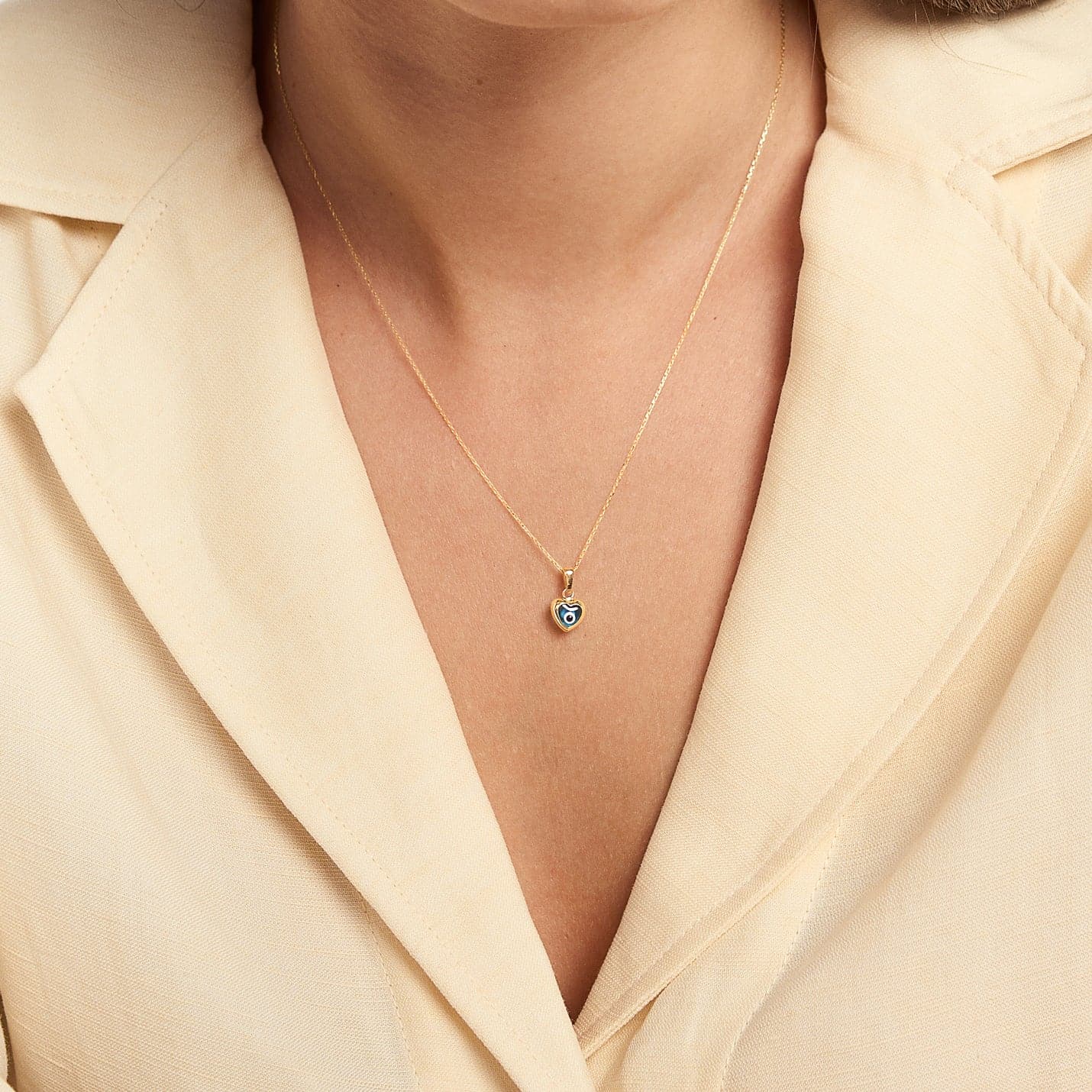 Blaues Herz Böses Auge Halskette