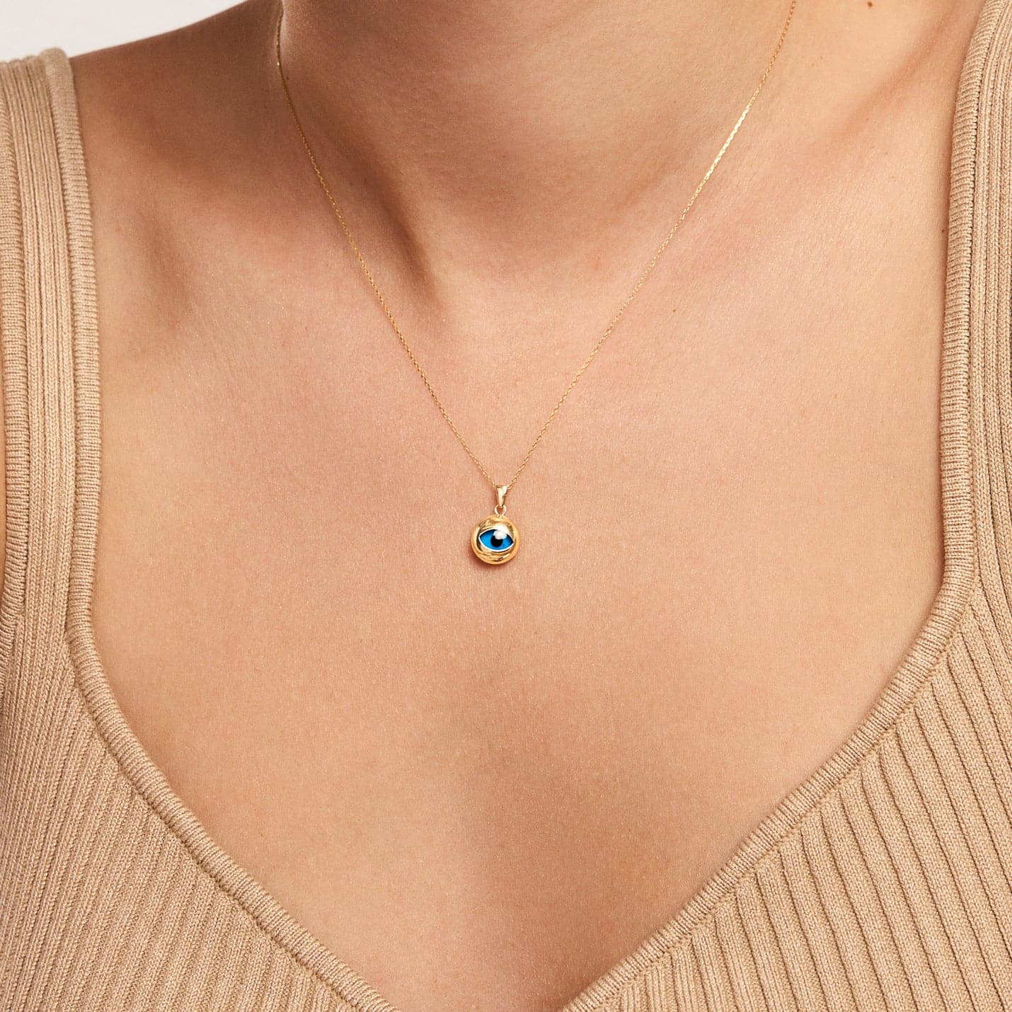 Runde Evil Eye-Halskette