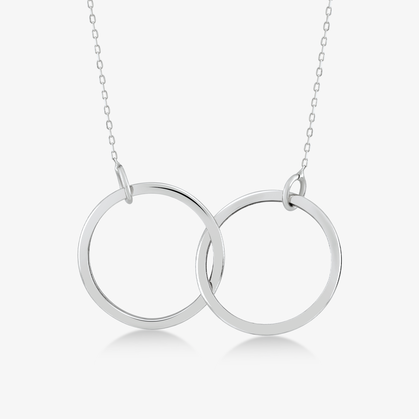 Collier pendentif deux cercles entrelacés en or 585