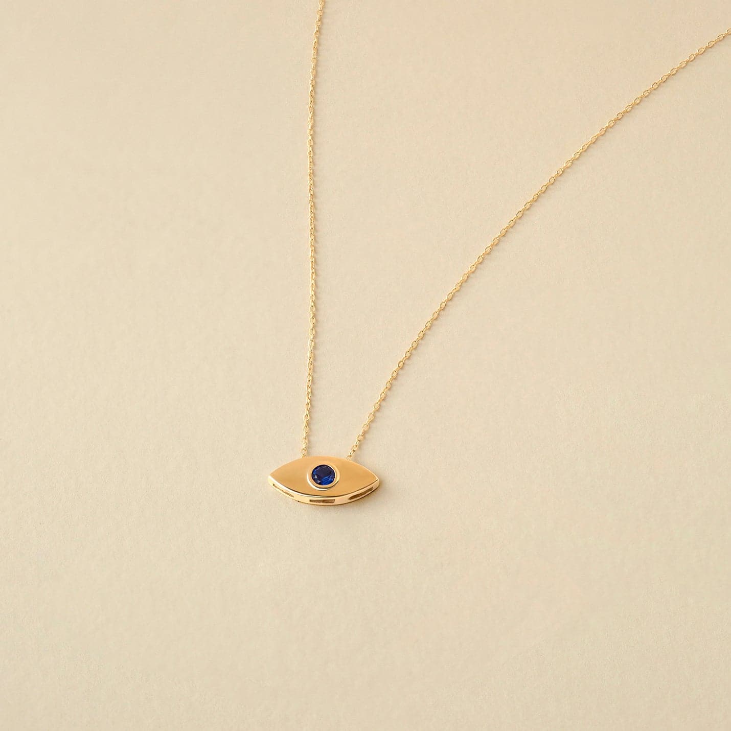 Collier saphir mauvais œil en or massif 585