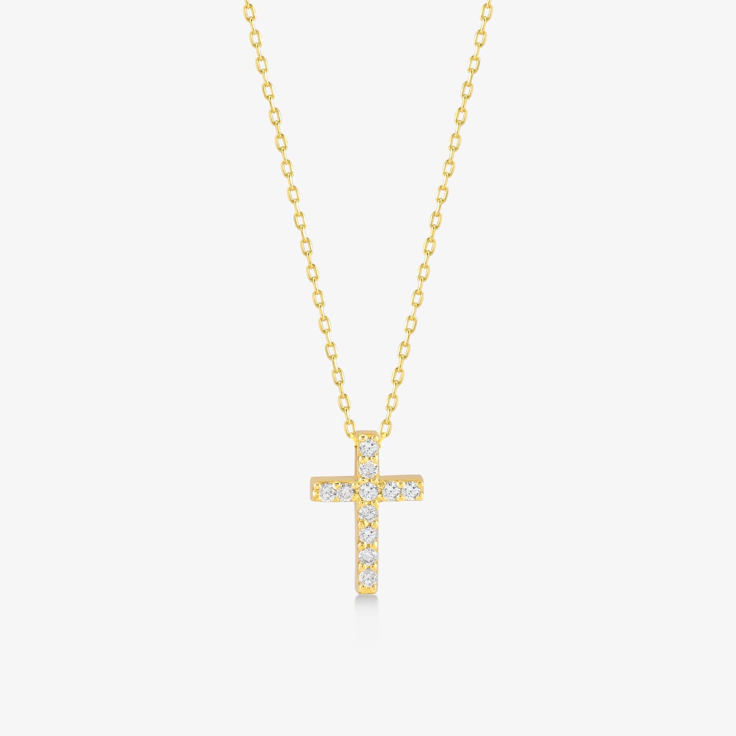 Diamant-Pave-Kreuz-Halskette