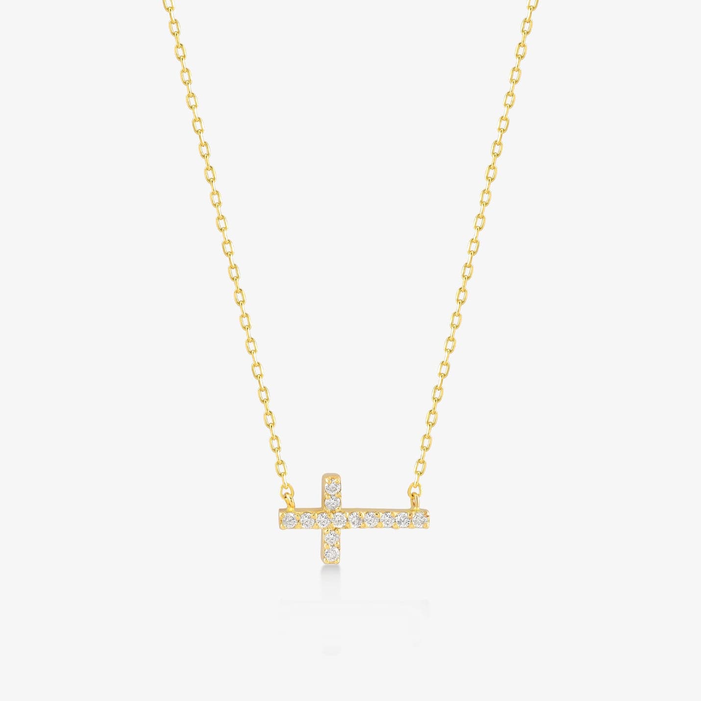 Horizontale Diamant-Kreuz-Halskette