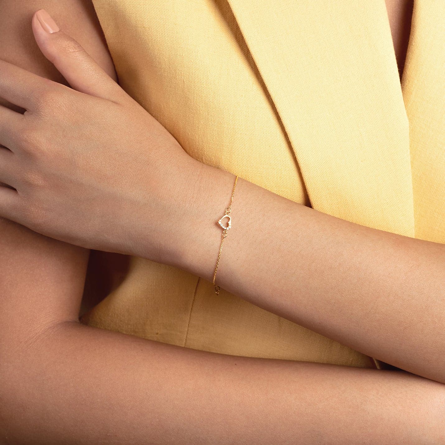 Kabelarmband in 585er festem Gold - Gelindiamant
