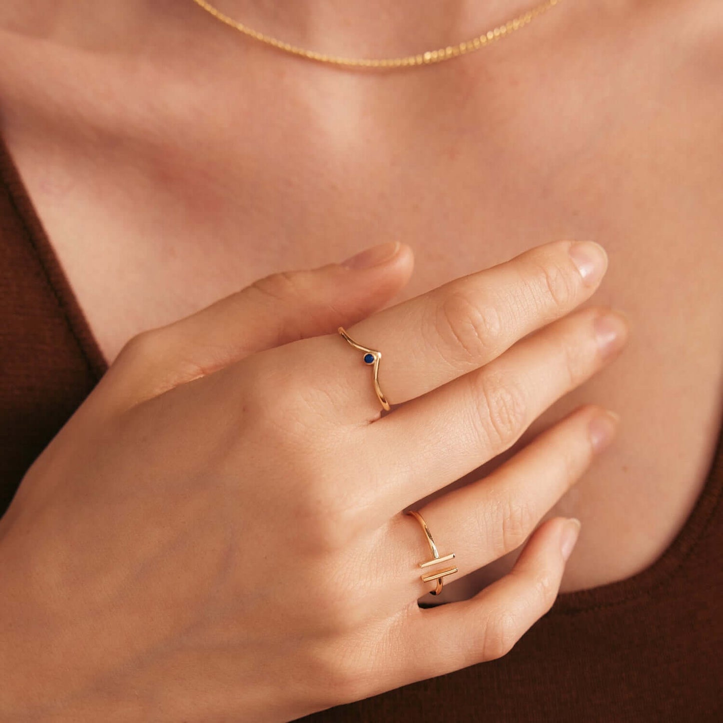 Birthstone Solitaire V Ring