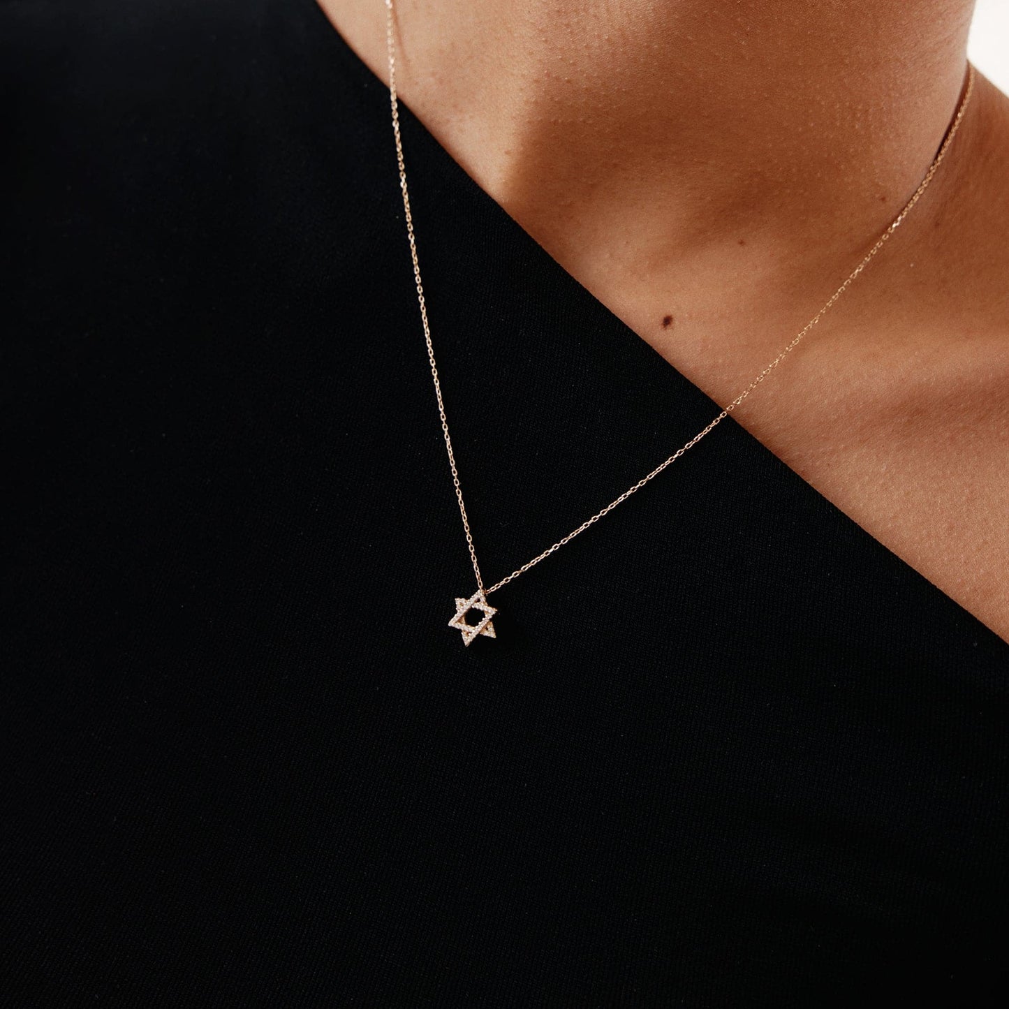 Star of David diamond necklace made of 585 gold