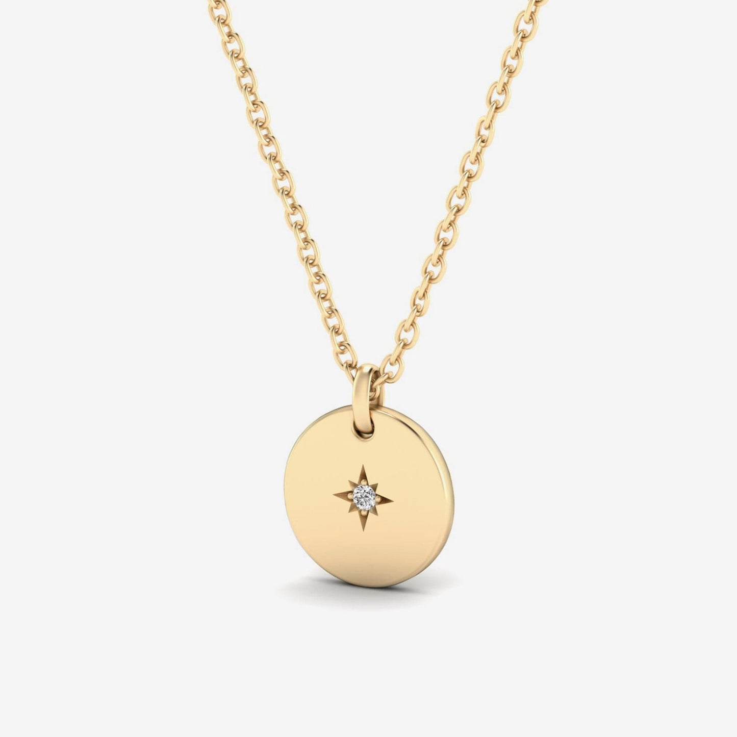 Diamant-Akzent Nordstern Münze Anhänger Halskette