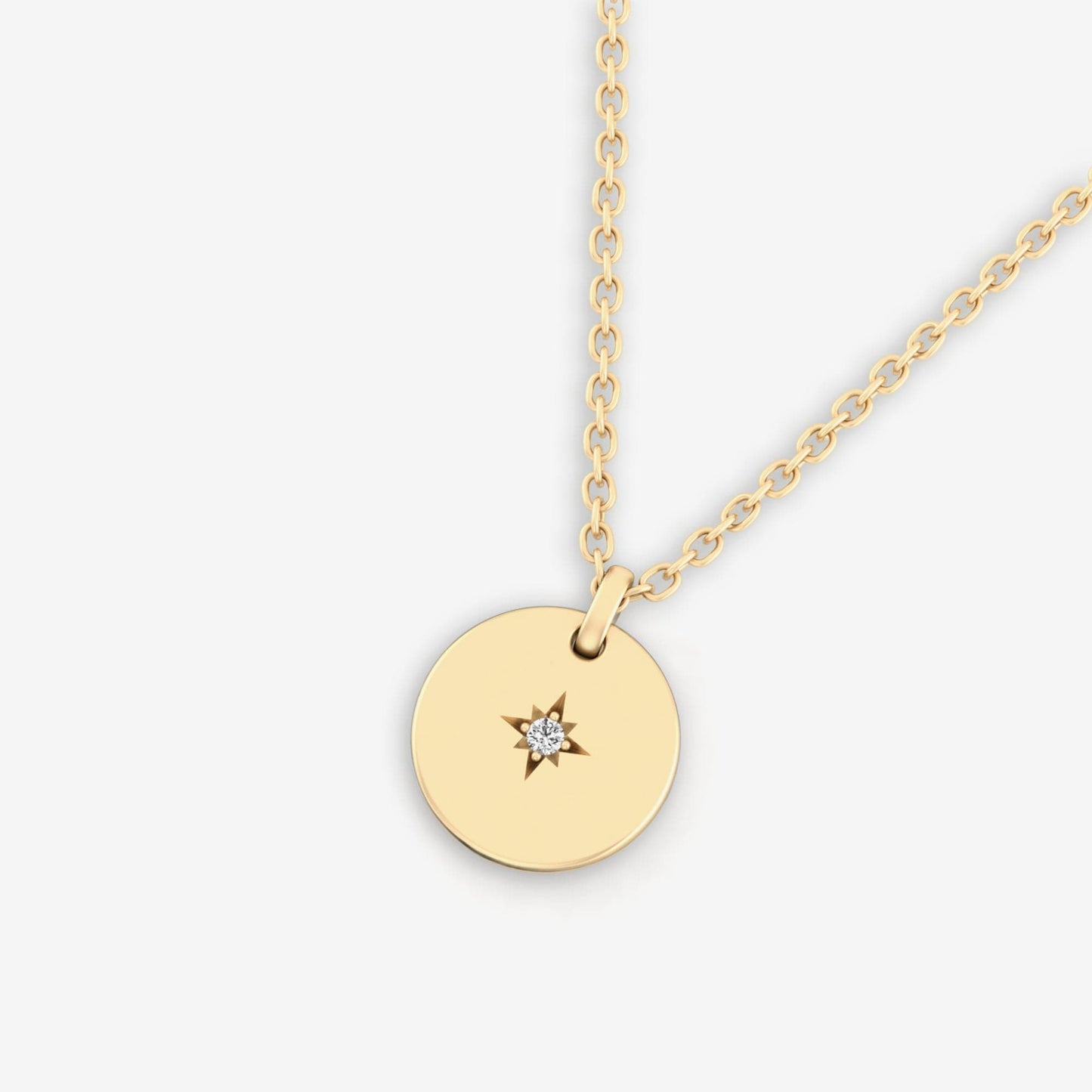 Diamant-Akzent Nordstern Münze Anhänger Halskette