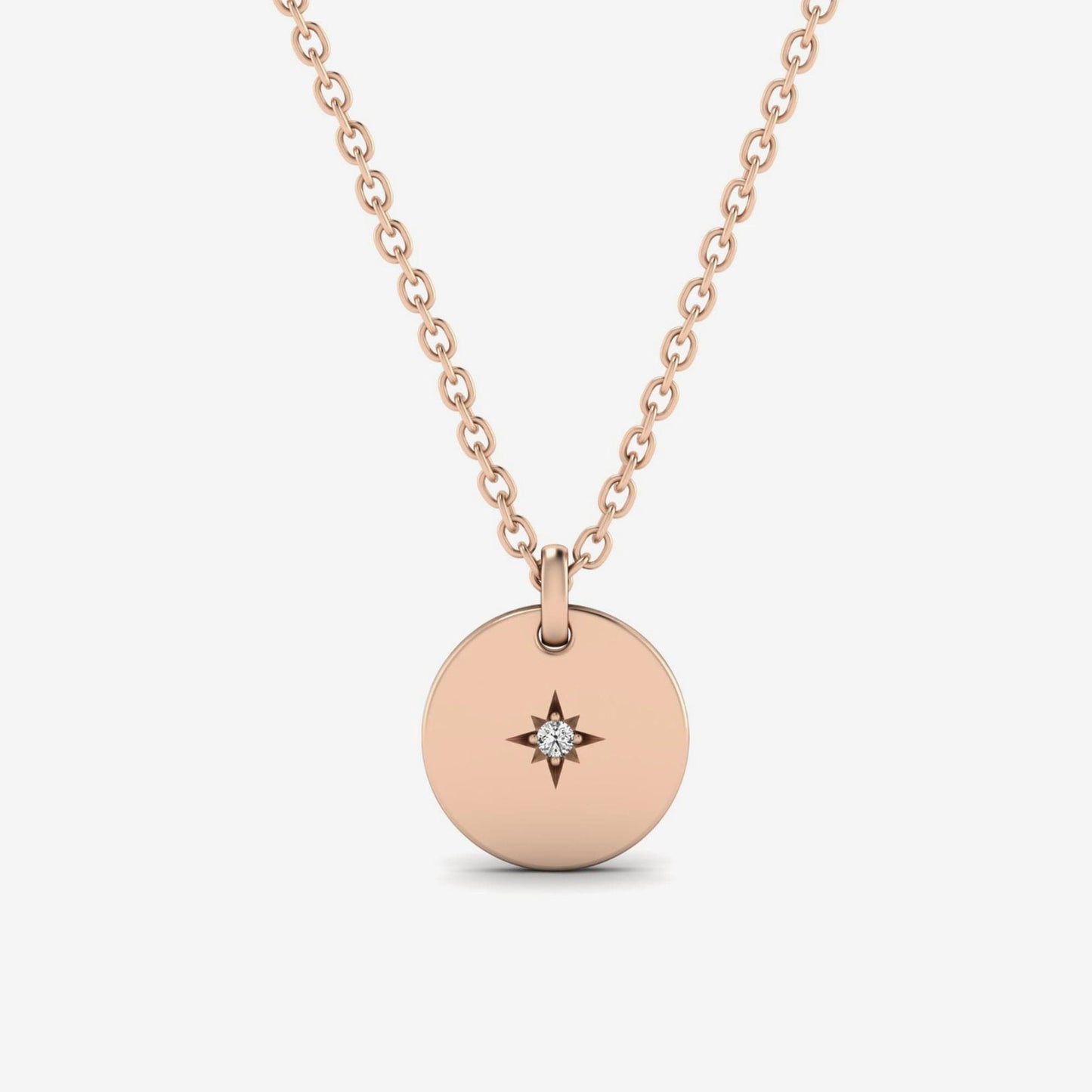 Diamant-Akzent Nordstern Münze Anhänger Halskette