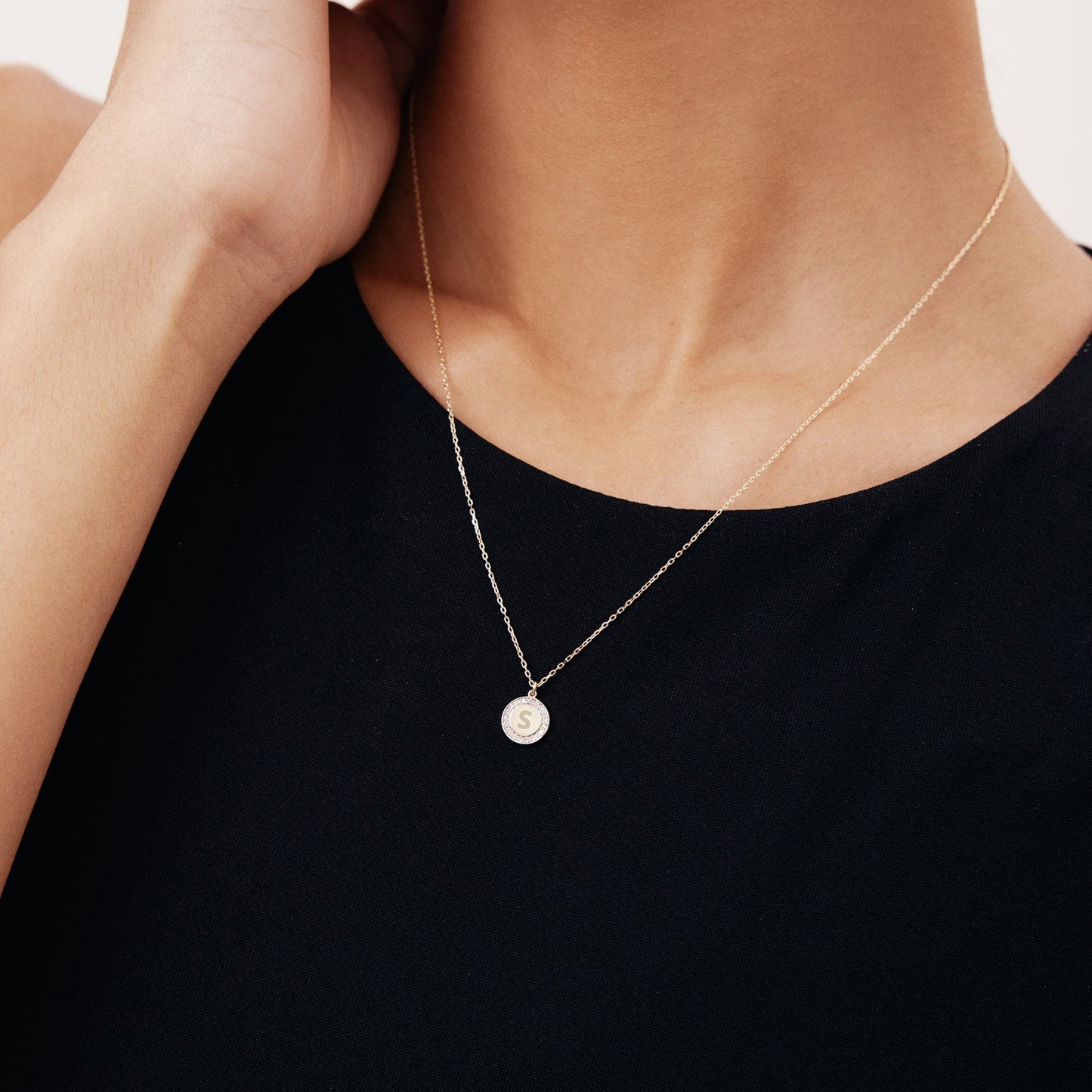Diamantene, gravierbare Scheibenkette