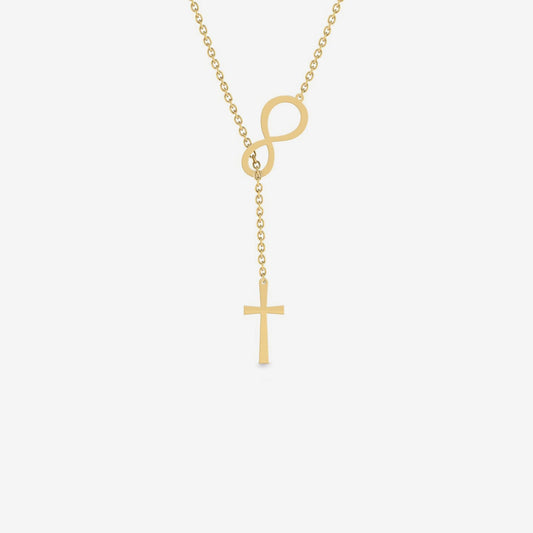 Collier croix infinie en or 585
