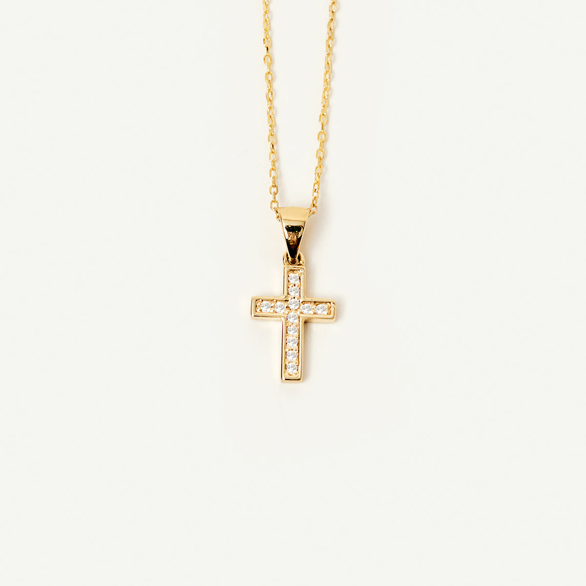 CZ Pave Kreuz Anhänger Halskette