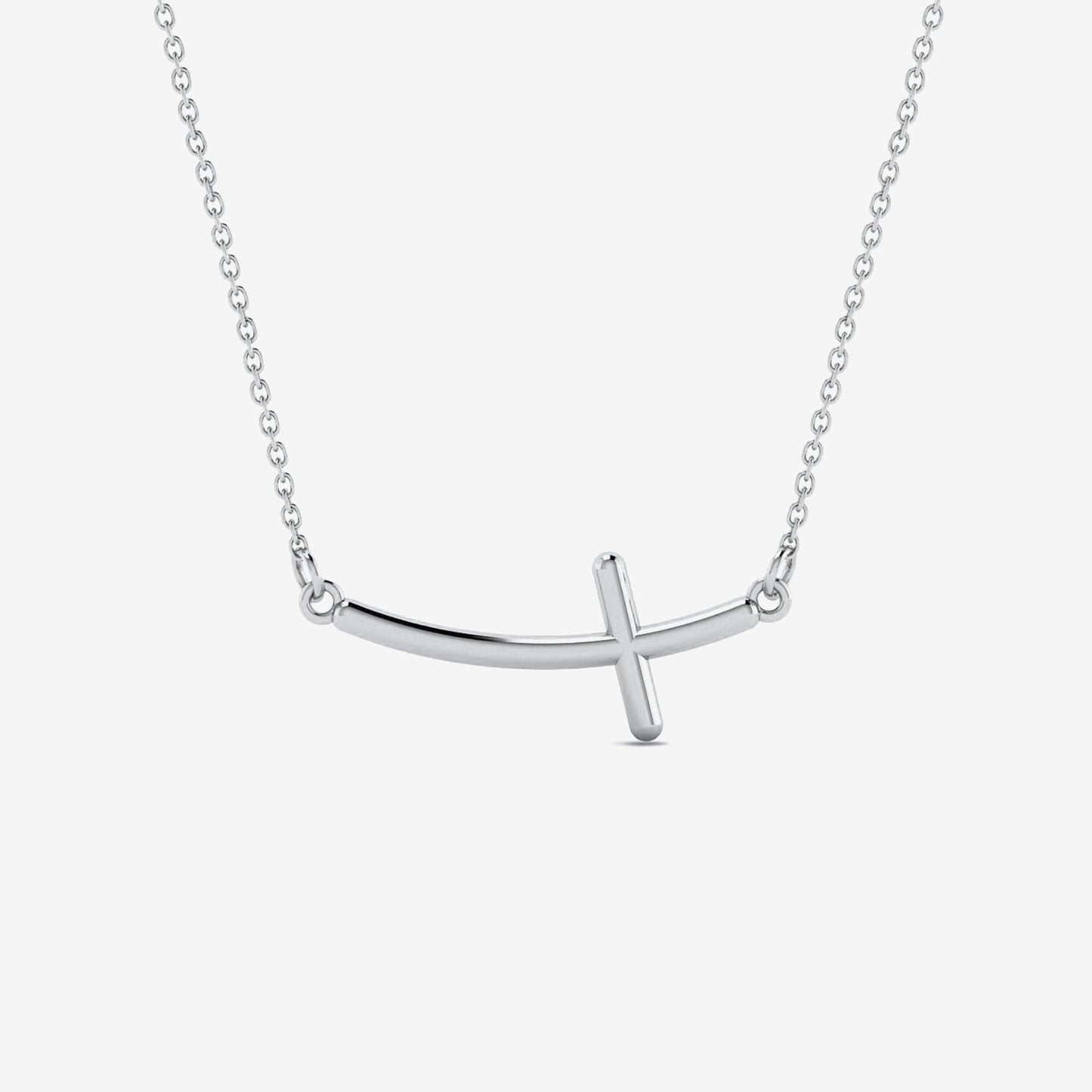 Seitlich geschwungene Kreuz-Halskette