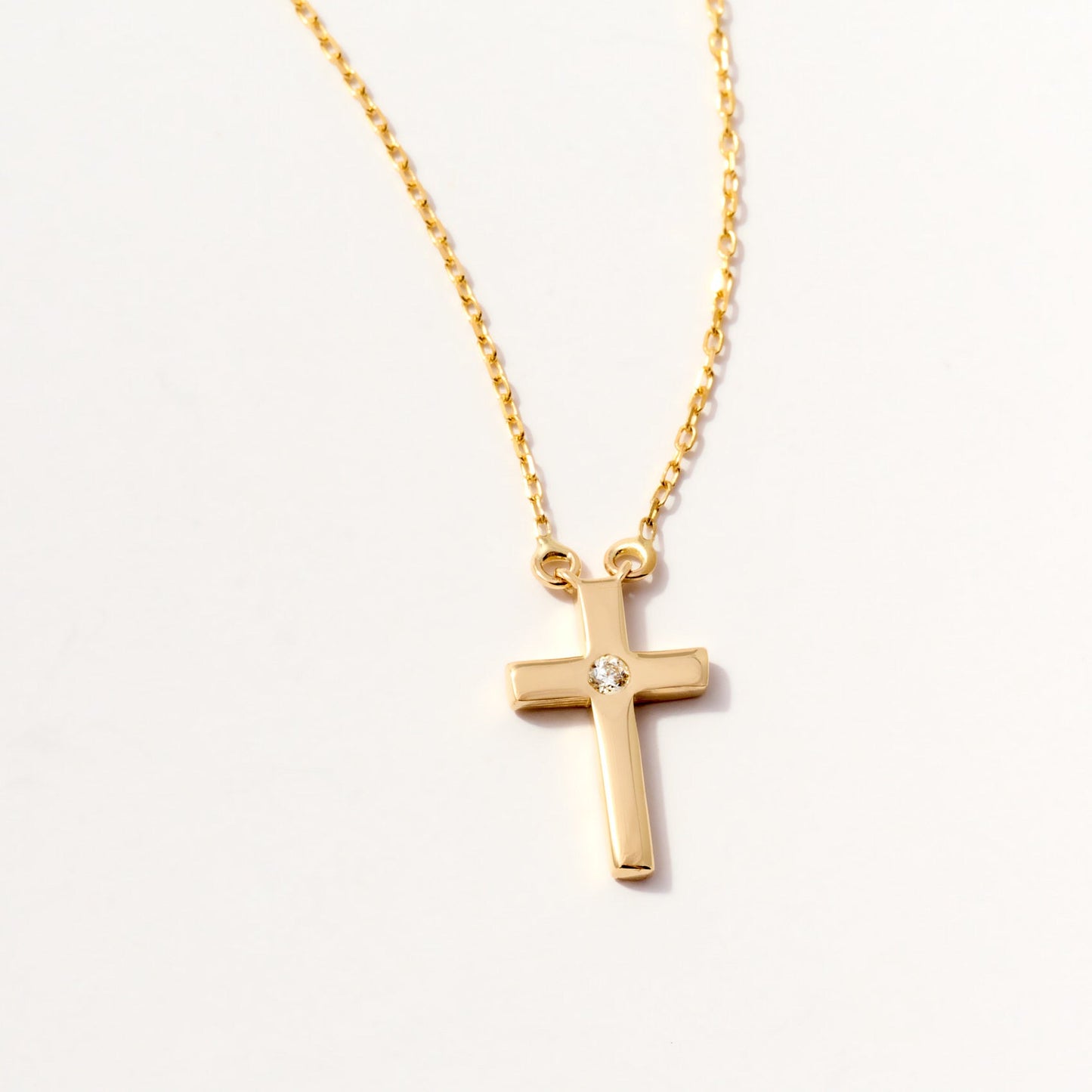 Diamant Solitaire Kreuz Halskette