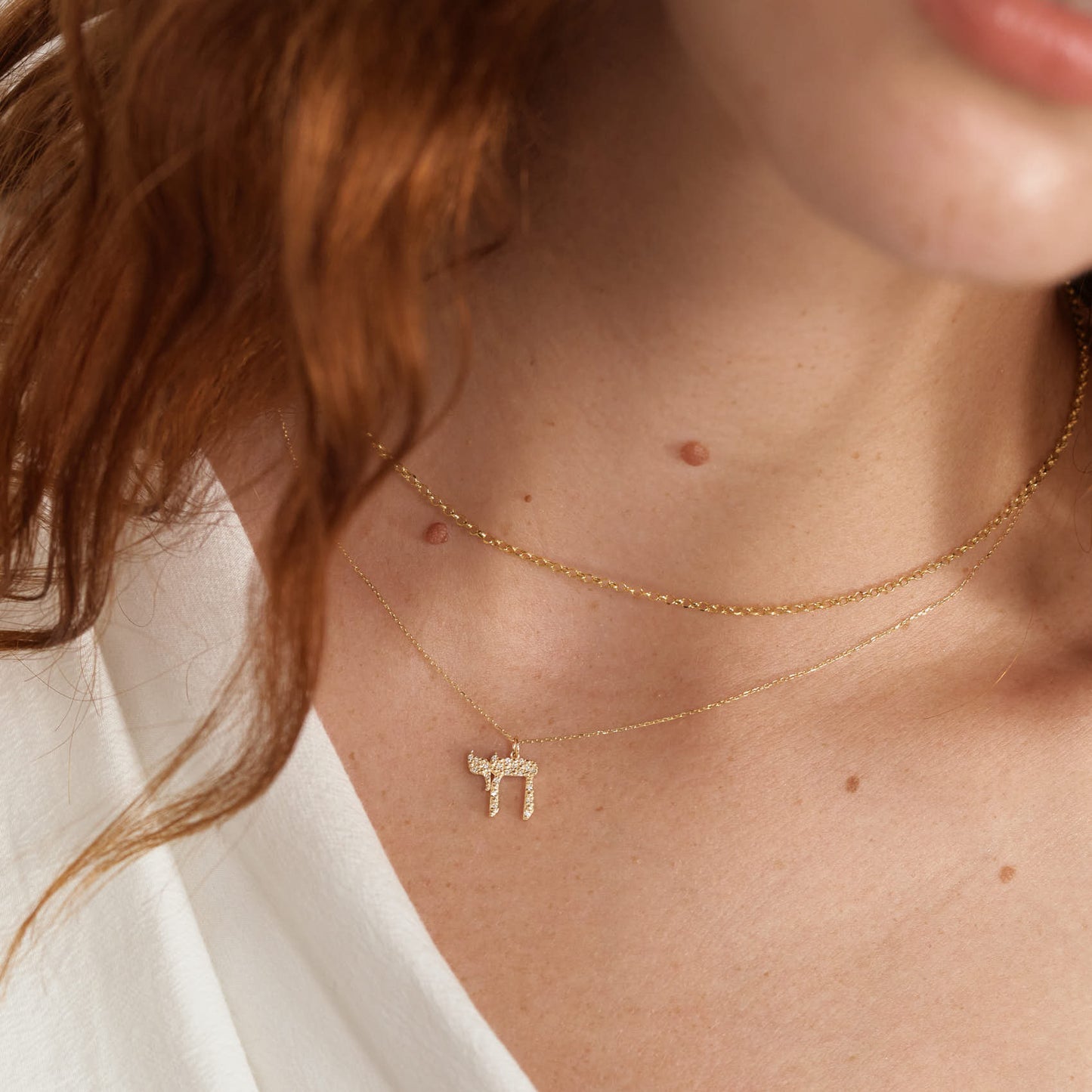 Diamant Chai Leben Halskette