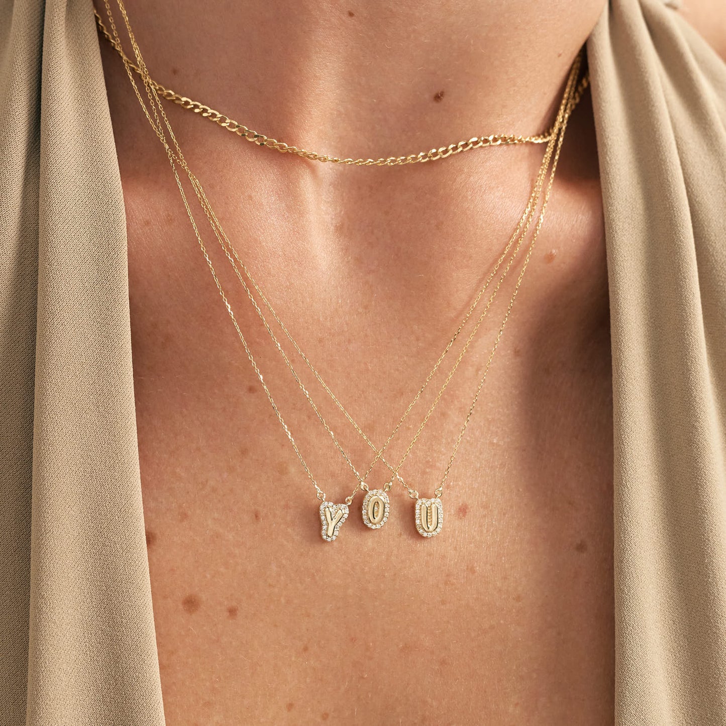 Diamant Bubble Initialkette