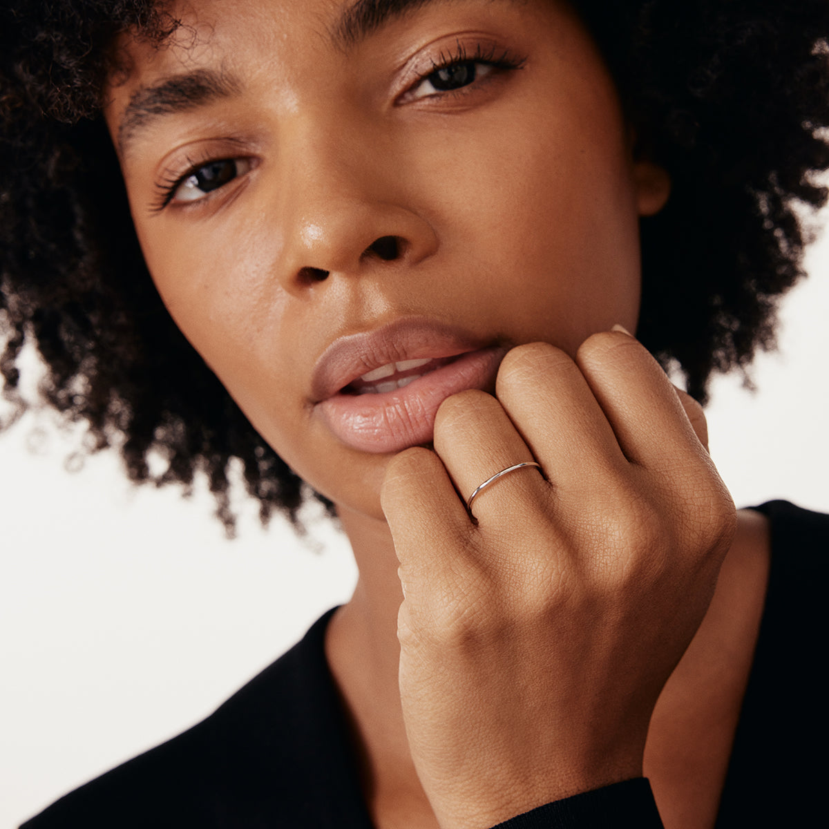 Simple band ring made of 585 gold