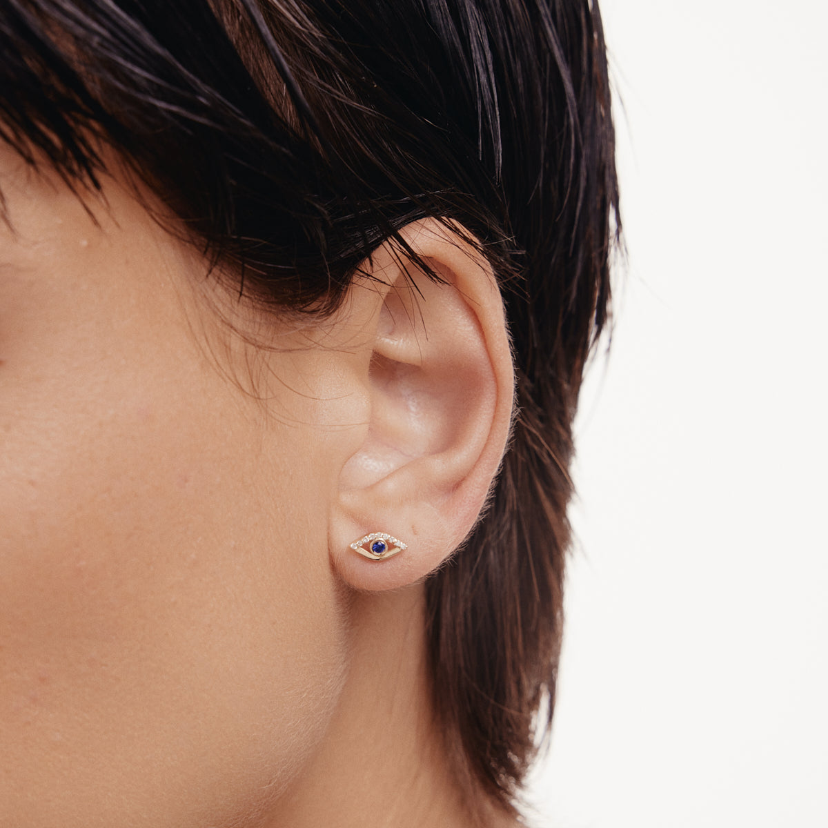 Diamant und Geburtsstein Böser Blick Ohrstecker