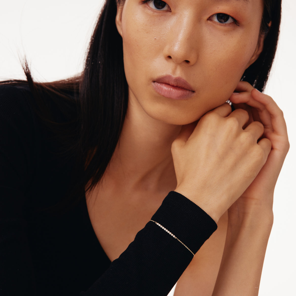 Lünettenbesetztes Diamant-Barrenarmband