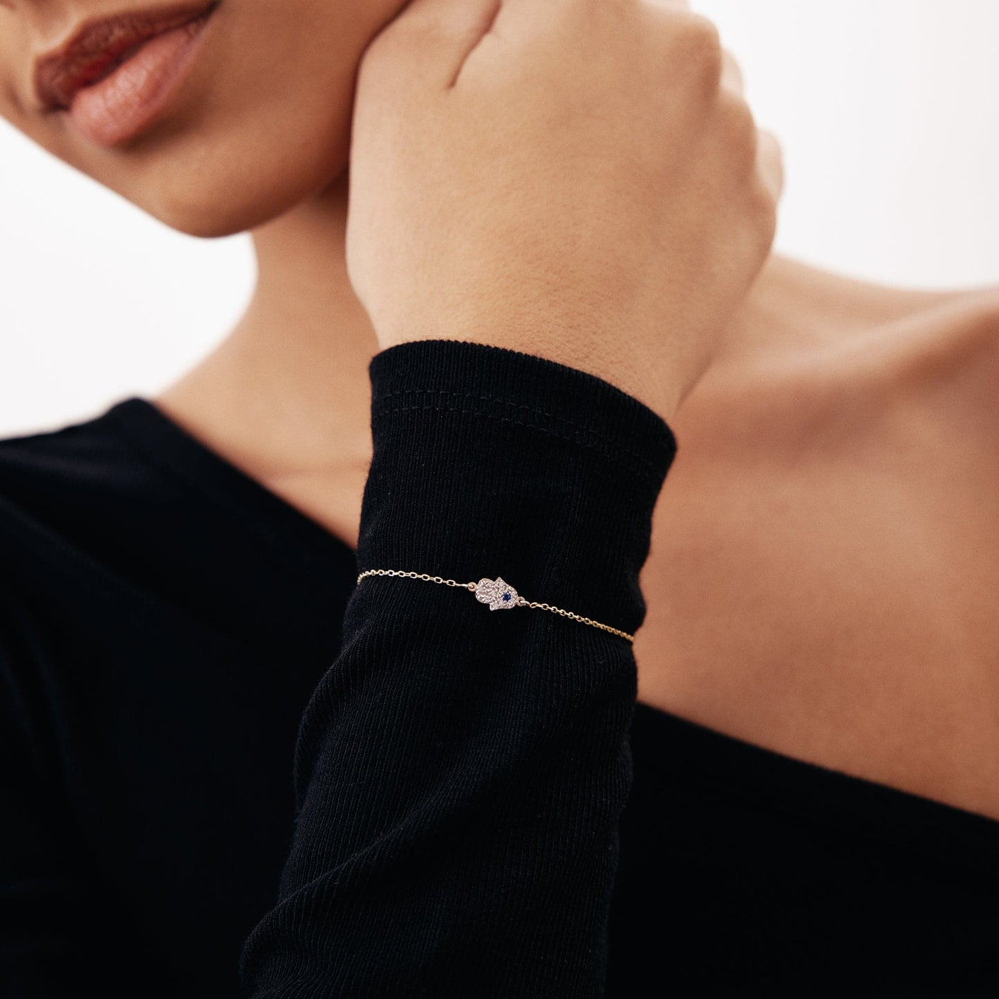 Diamant-Pave-Hamasa-Armband