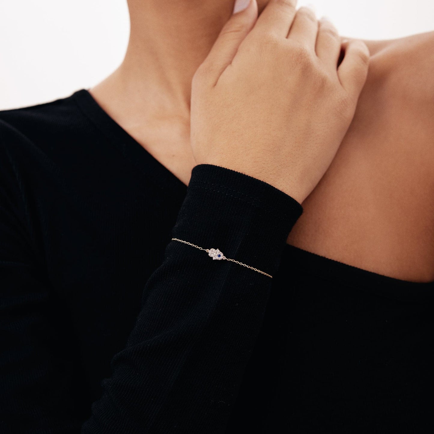 Diamant-Pave-Hamasa-Armband