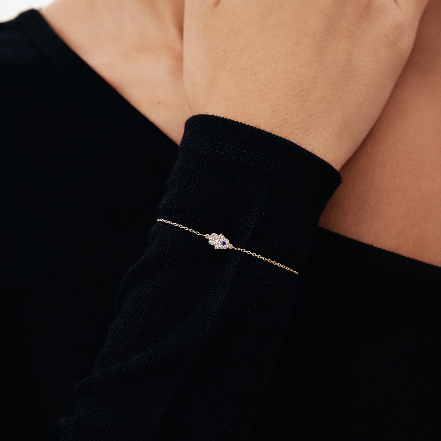 Diamant-Pave-Hamasa-Armband