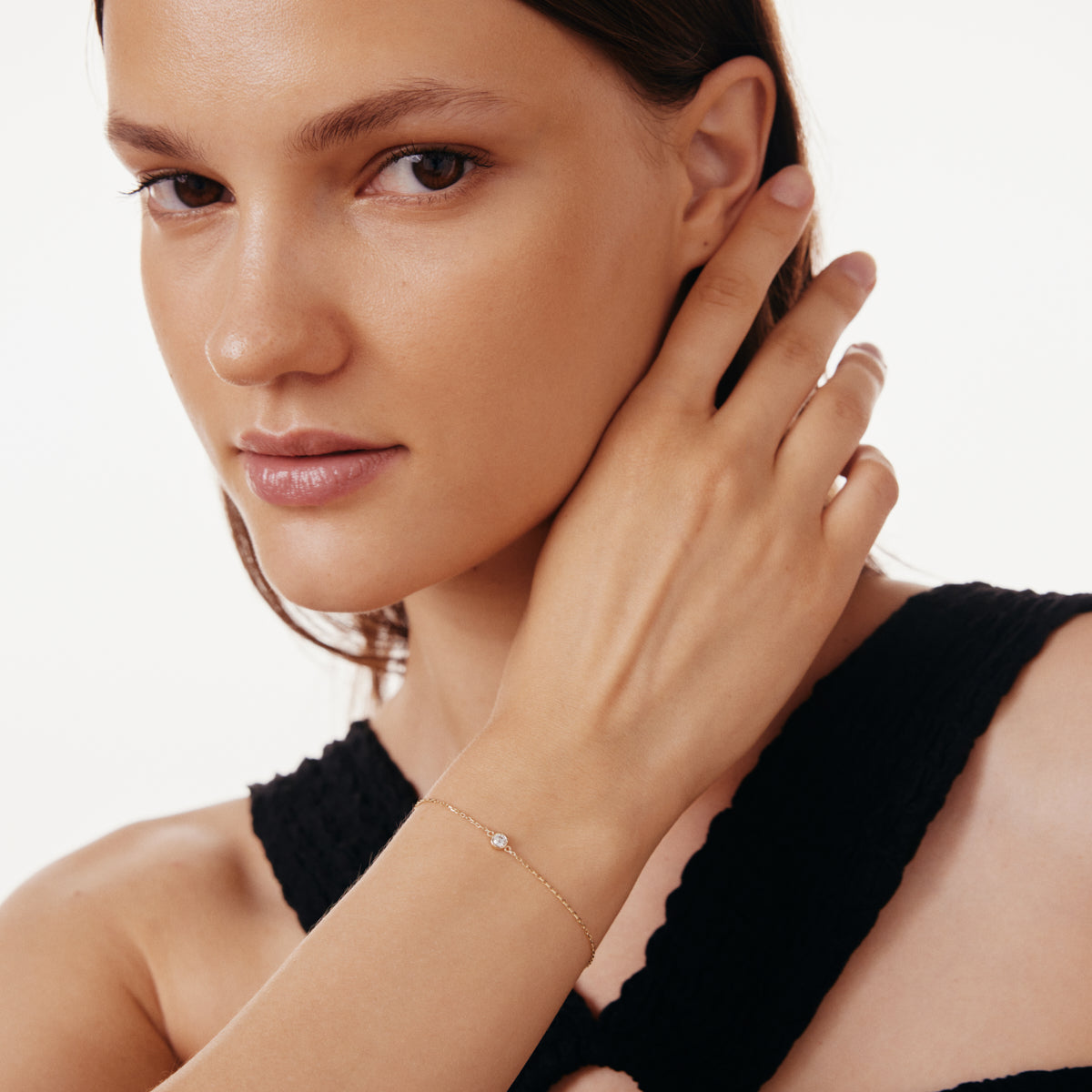 November Solitär Geburtsstein Lünette Armband