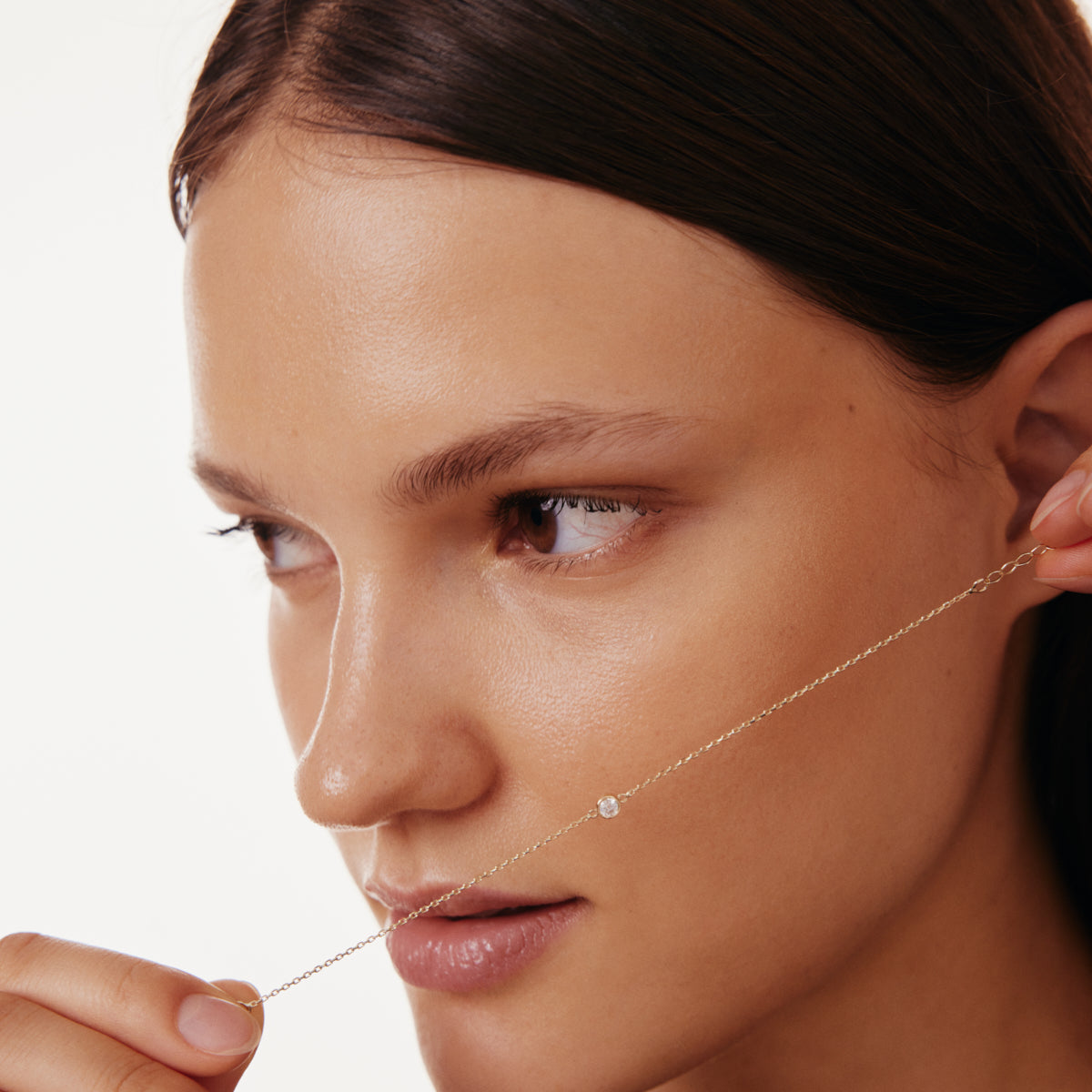 November Solitär Geburtsstein Lünette Armband