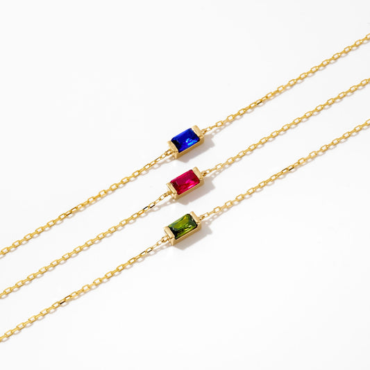 Baguette Geburtsstein Armband