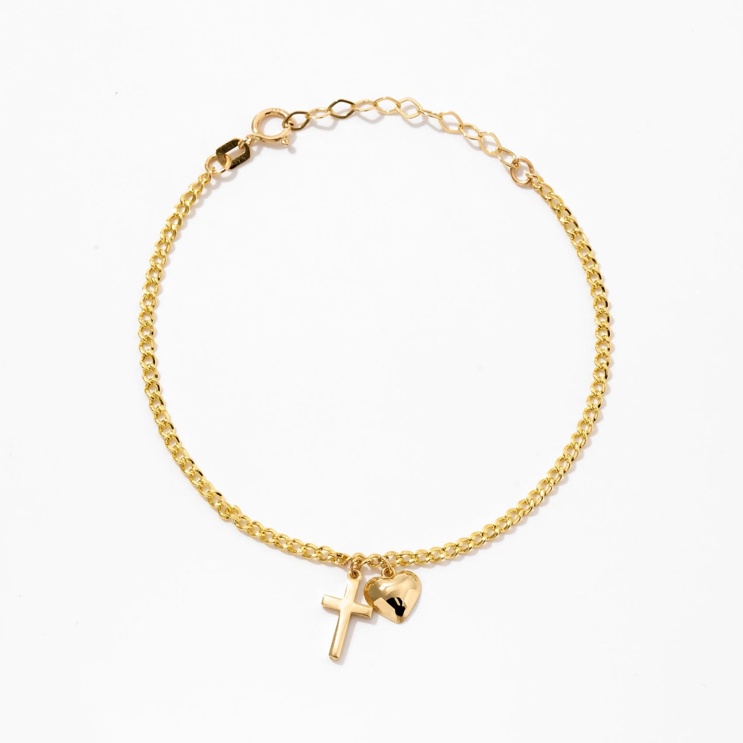 Cross and Heart Charm Armband