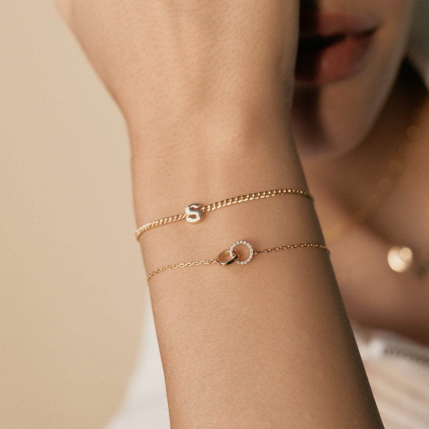 Initial Curb Chain Armband