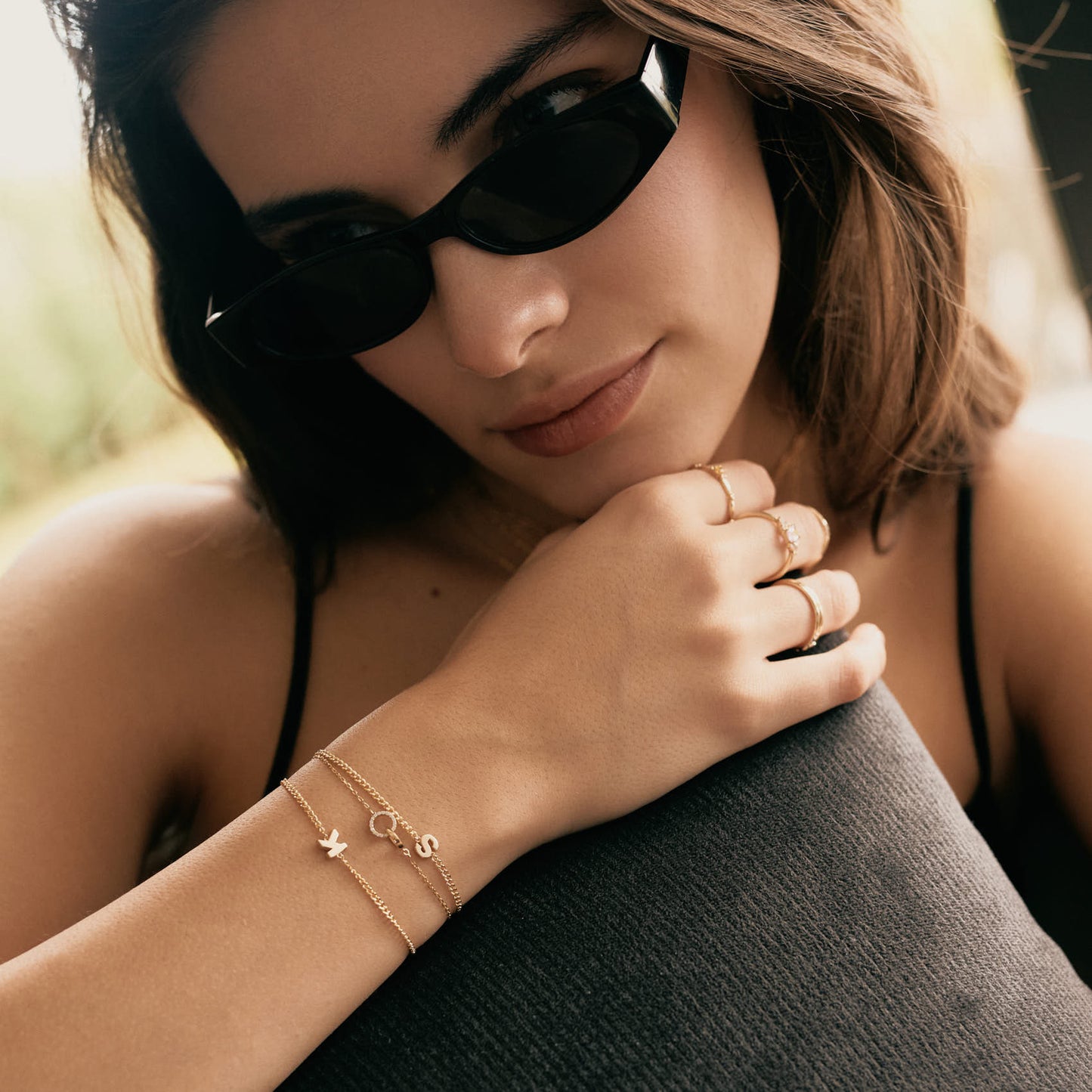 Initial Curb Chain Armband