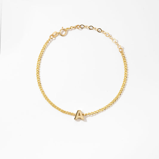 Initial Curb Chain Armband